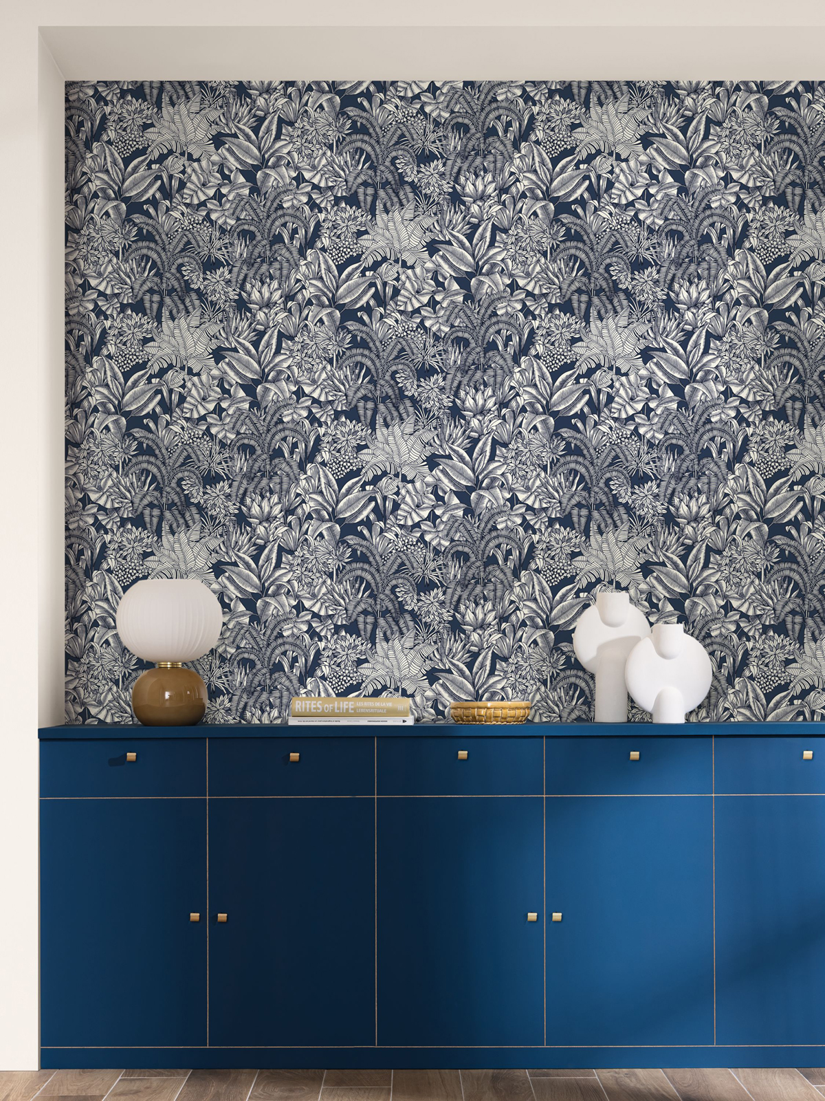 Papier peint Jungle Palmaris bleu marine - Blue Shades de Casélio | Réf. BLS107486160