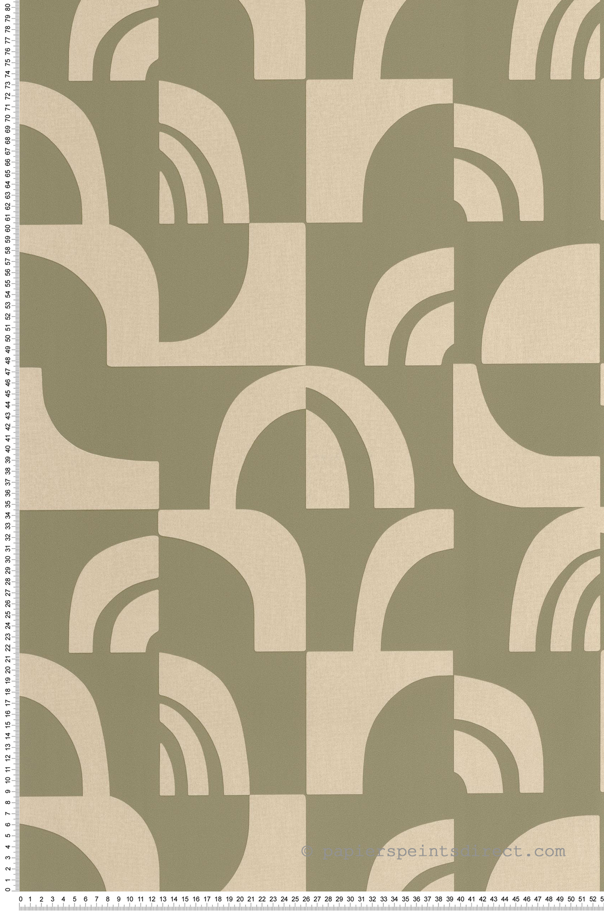 Papier peint Arrondi Moderne Empreinte kaki - Origine de Casélio | Réf. OGN106077177