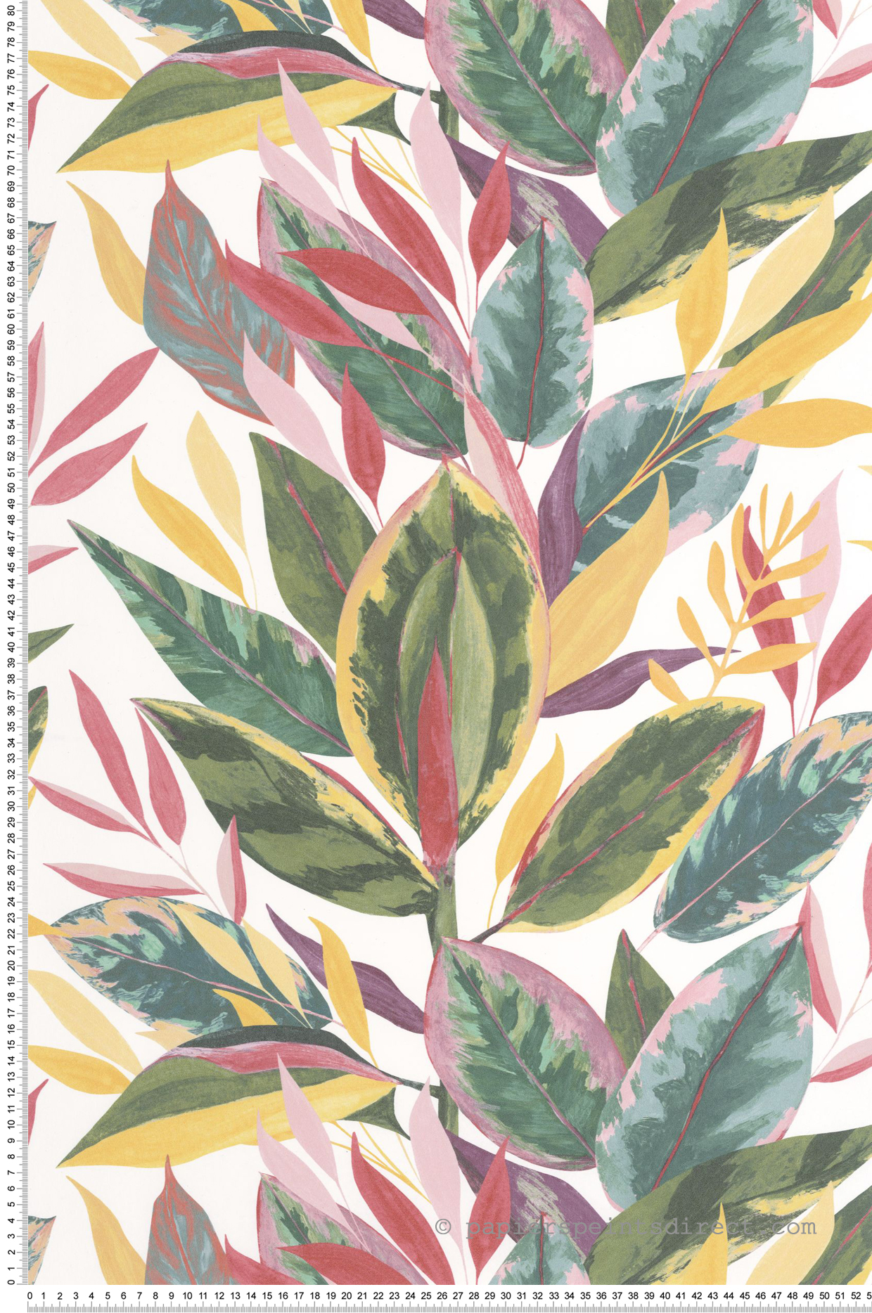 Papier peint Ficus Feuille fuchsia - Rio de Casadéco | Réf. RIOC201814218