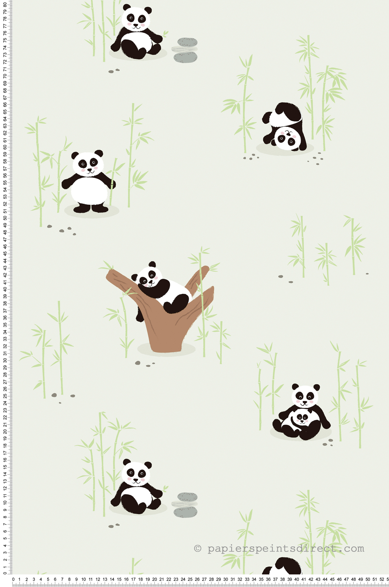Papier peint enfant Panda Bambou vert - Little Love d'A.S. Création | Réf. SP15688