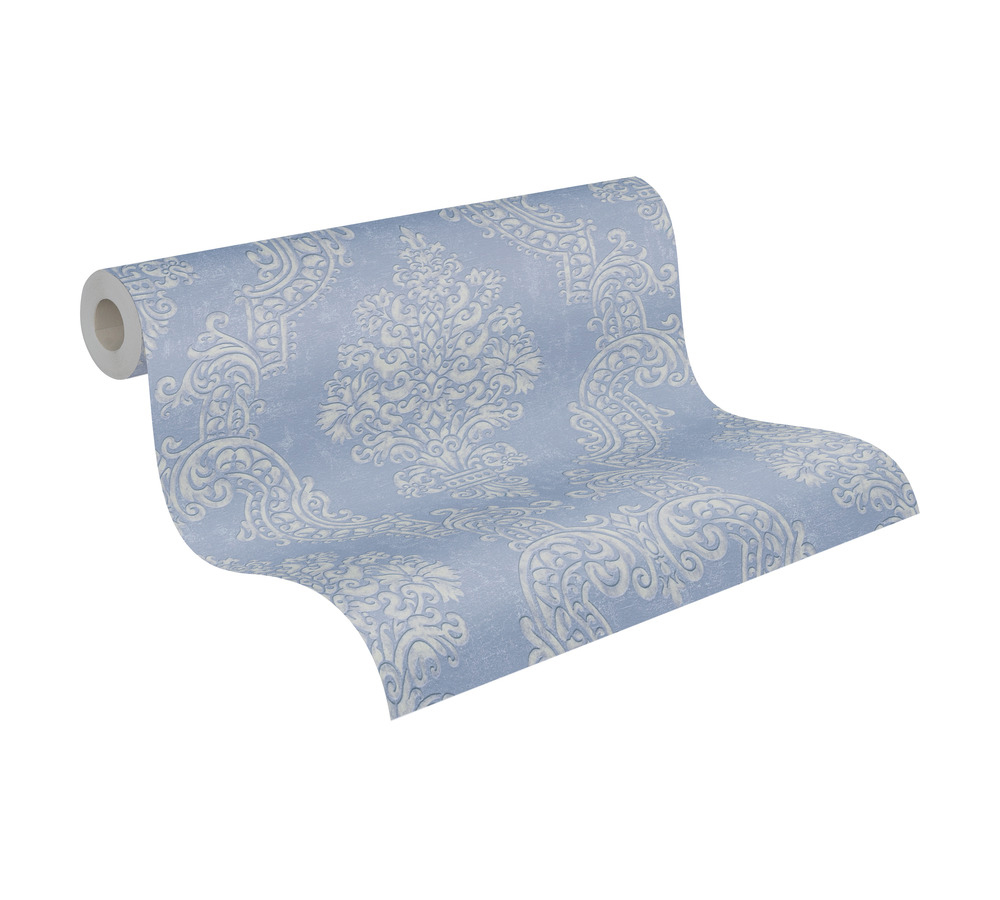 Papier peint Médaillon Baroque lavande argenté - Pure Elegance d'A.S. Création AMBR | Réf. AS-397652