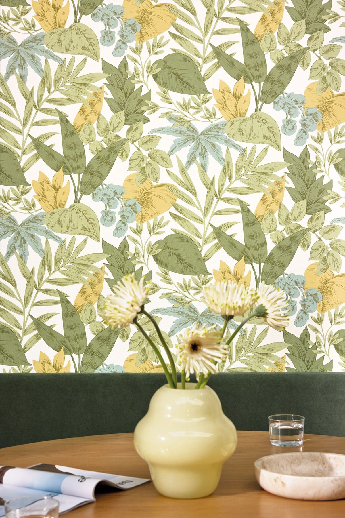 Papier peint Feuille Jungle Kalea vert jaune - Elea de Casélio AMB2 | Réf. ELEA107367220