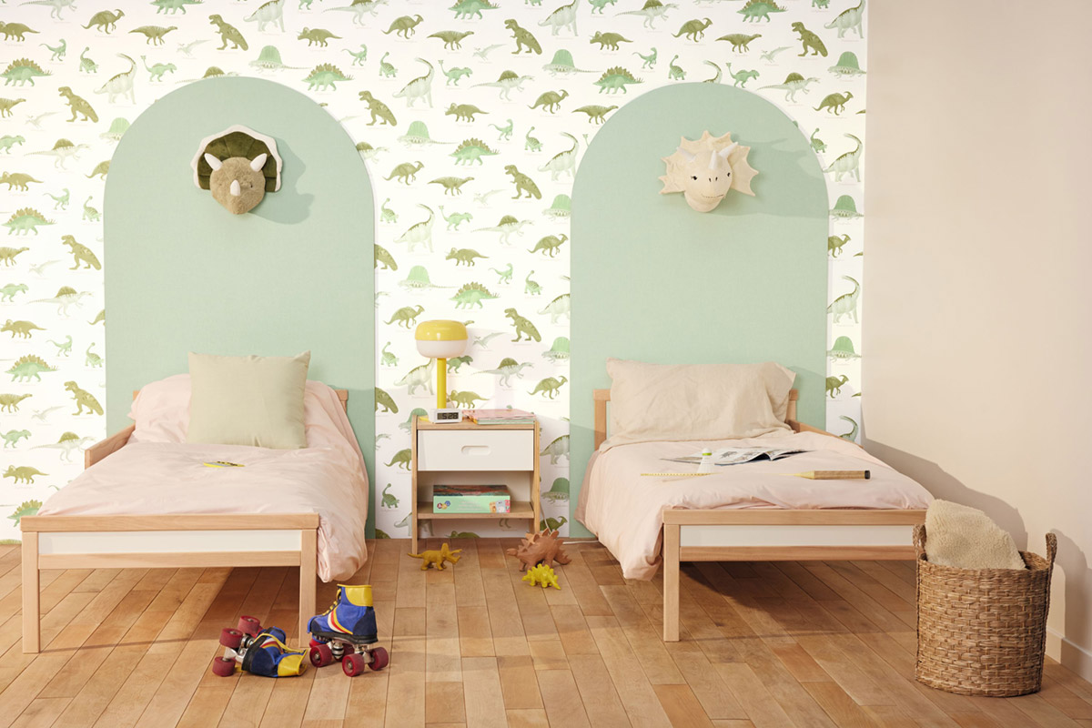 Papier peint Uni Lin vert d'eau - Balade de Casélio AMB2| Réf. BLD100607100