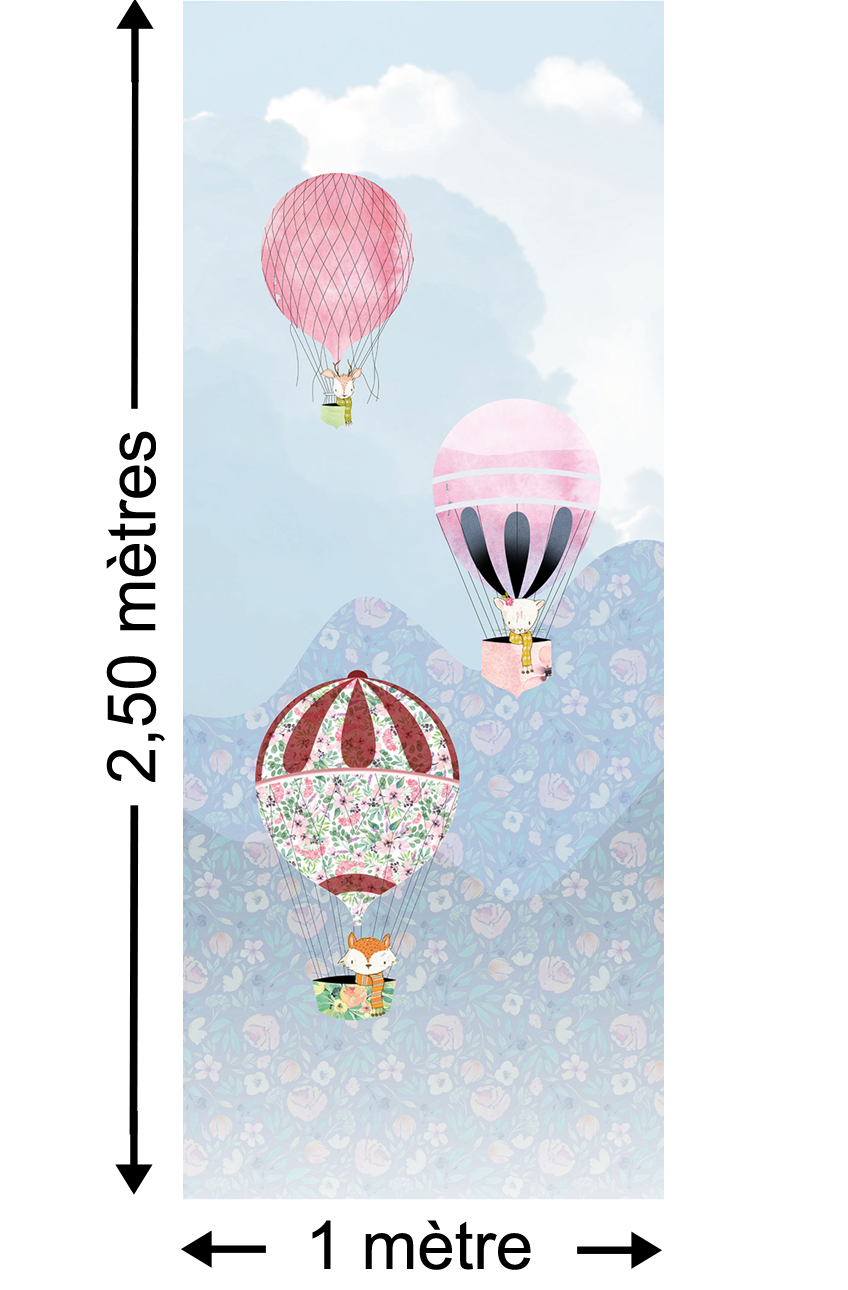 Papier peint enfant Happy Balloon Panel - Papier peint lé unique Komar