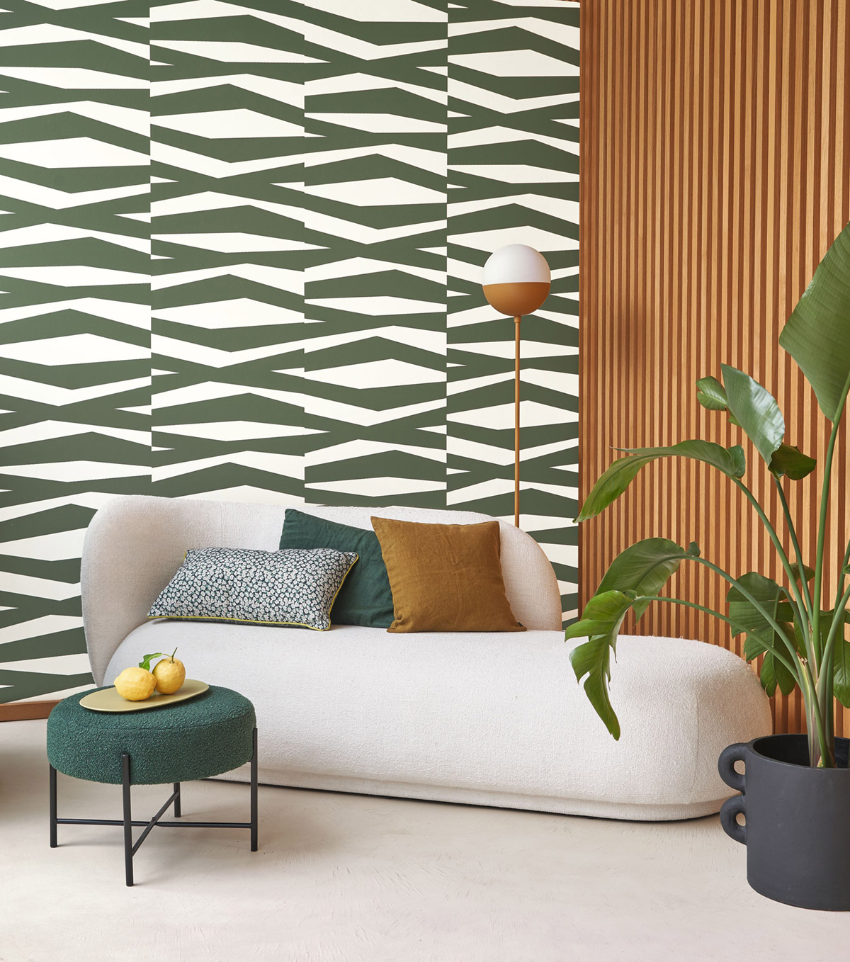 Papier peint Rayures Zebra vert sapin - Color Game de Casadéco | Réf. GAME200637979