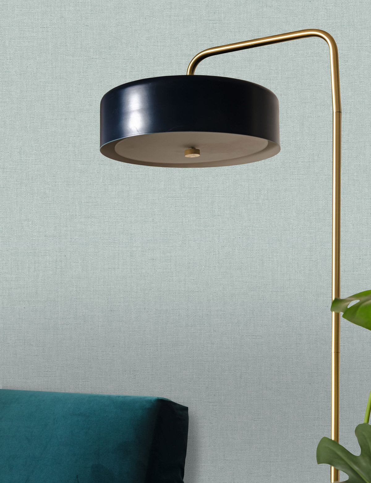 Papier peint Faux Uni Tissage bleu doux - Art of Botany de Casélio | Réf. AOB103226145