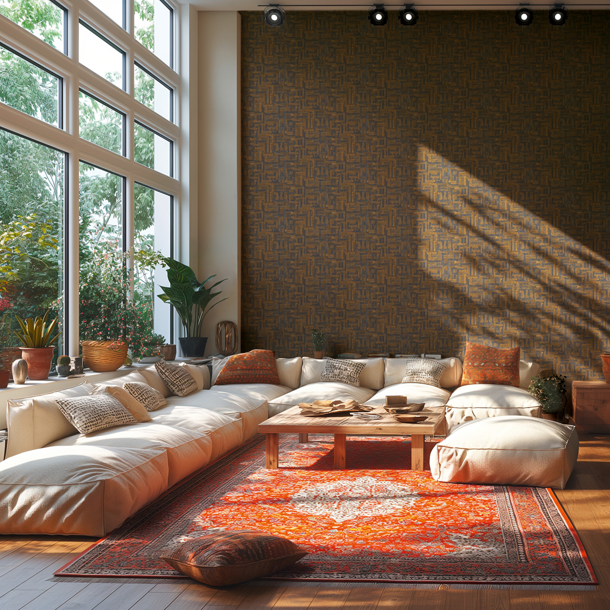 Papier peint Géométrie Ethnique gris intense caramel - Metropolitan Stories 4 Hot Spots d'A.S. Création | Réf. AS-782044