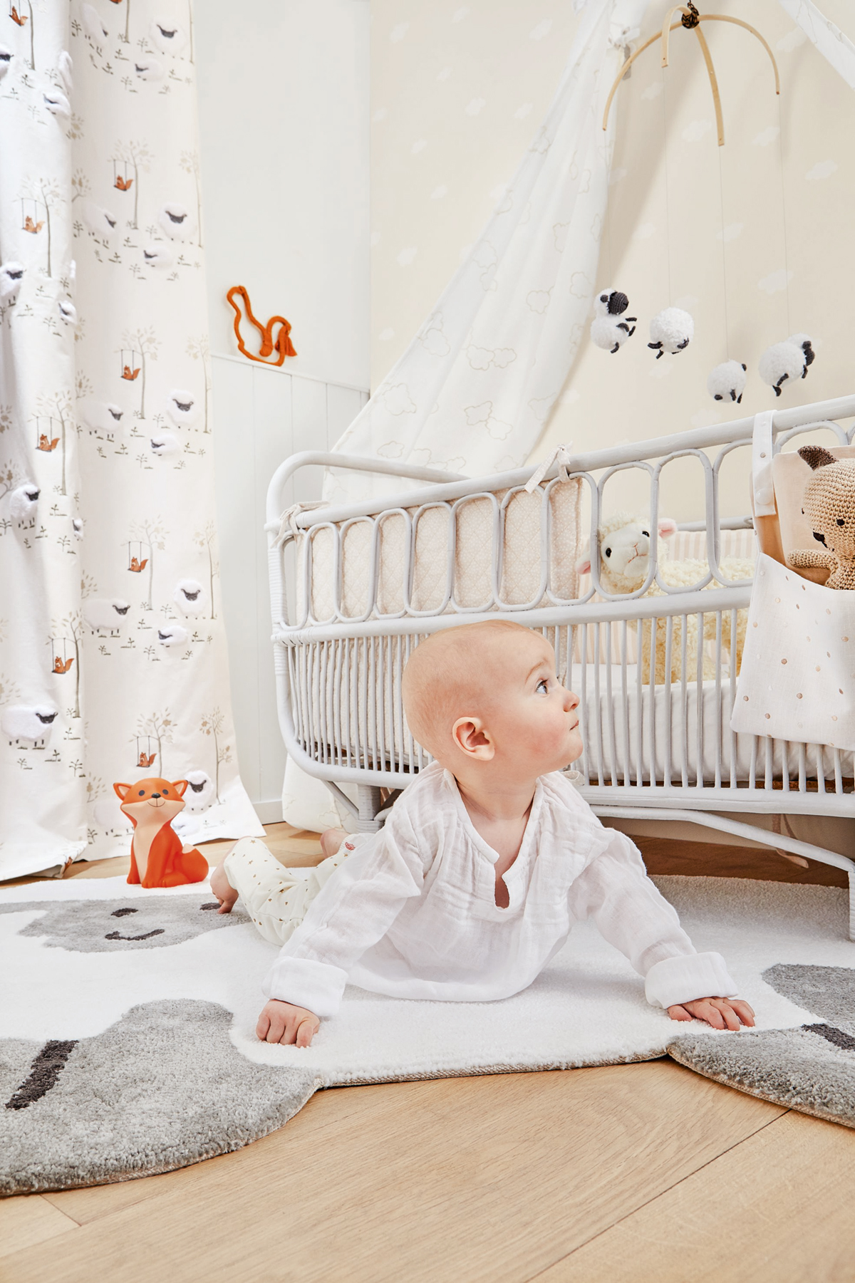 Tissu Pois Tout Doux beige - Rose et Nino de Camengo | Réf. CAM-45360141