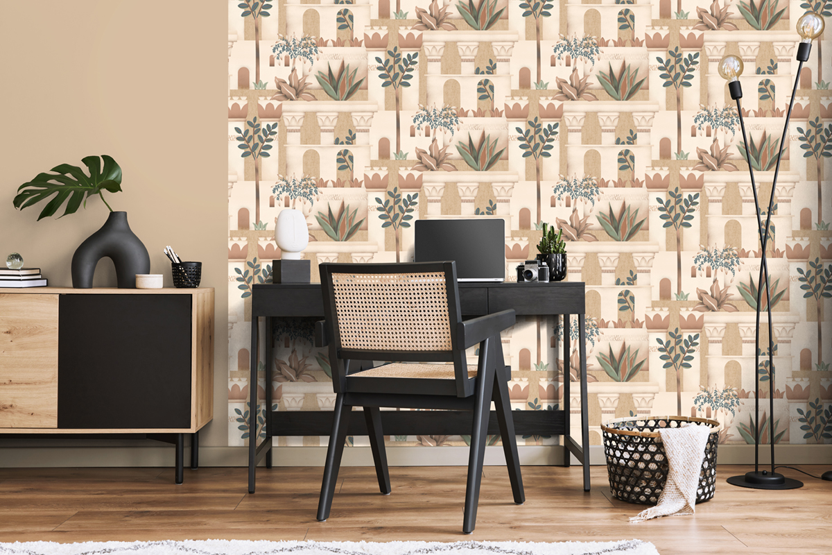 Papier Peint Architecture Egypte terracotta - Nomade d'Ugépa | Réf. UGP-M65908