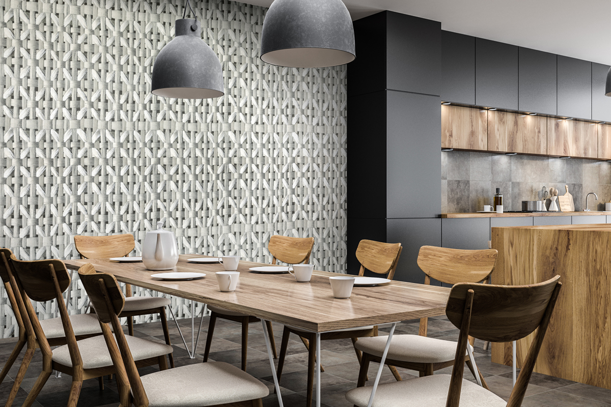 Papier peint Claustra Bois gris argenté - Ornata de Montecolino AMB2 | Réf. MC-65339