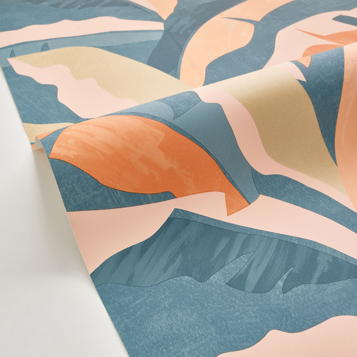 Papier peint Feuille Bananier Ampleur bleu canard orange doré - XXL de Casélio AMB2 | Réf. XXL104566060