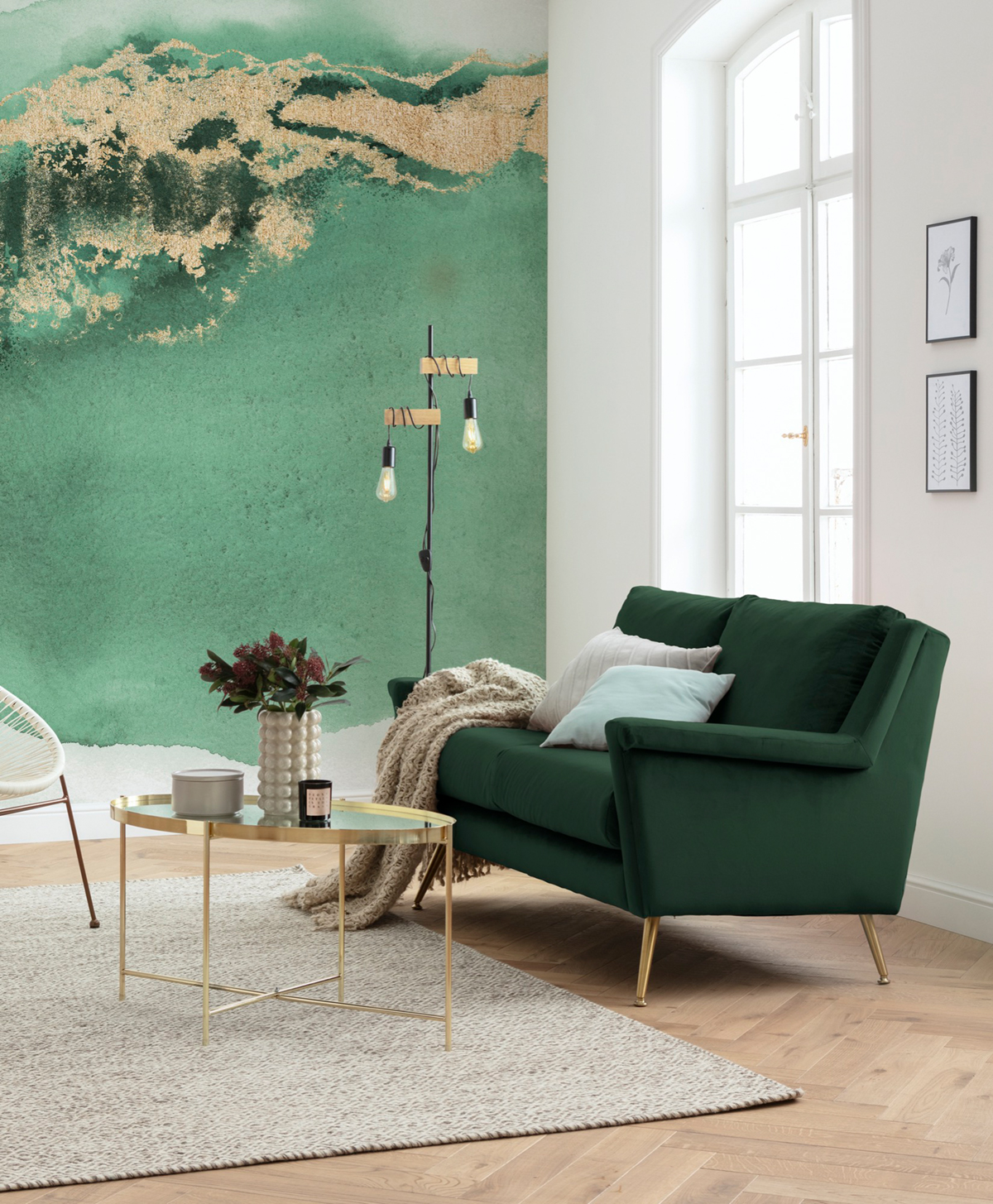 Papier peint panoramique Design Posh vert - Papier Peint Komar INK