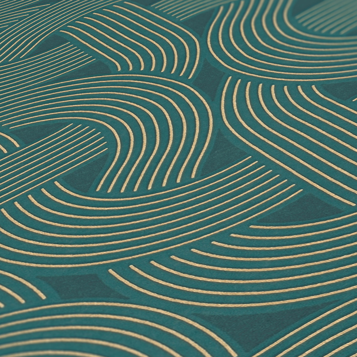 Papier peint Graphique Noeud Corde bleu canard doré - Arcade d'Architects Paper AMB5 | Réf. 39175-3