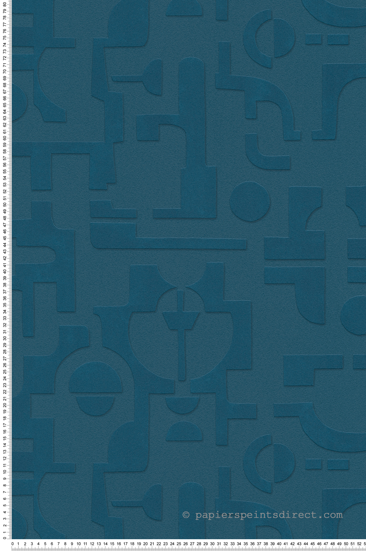 Papier peint Géométrique Empreintes bleu paon - Abaca de Lutèce | Réf. LTC-51232501