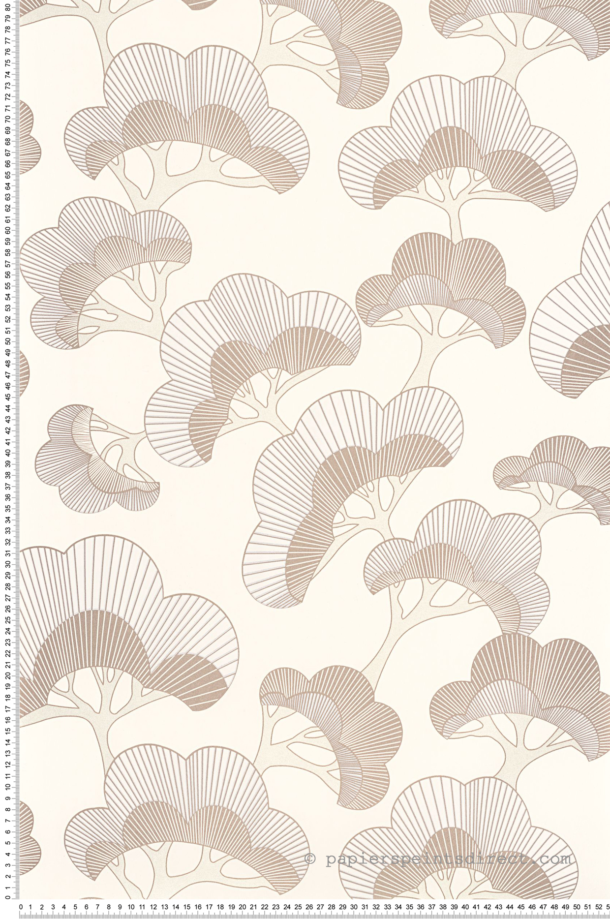 Papier peint Pin Goyo Matsu rose cuivré - Kyoto de Casadéco | Réf. KYTO88711352