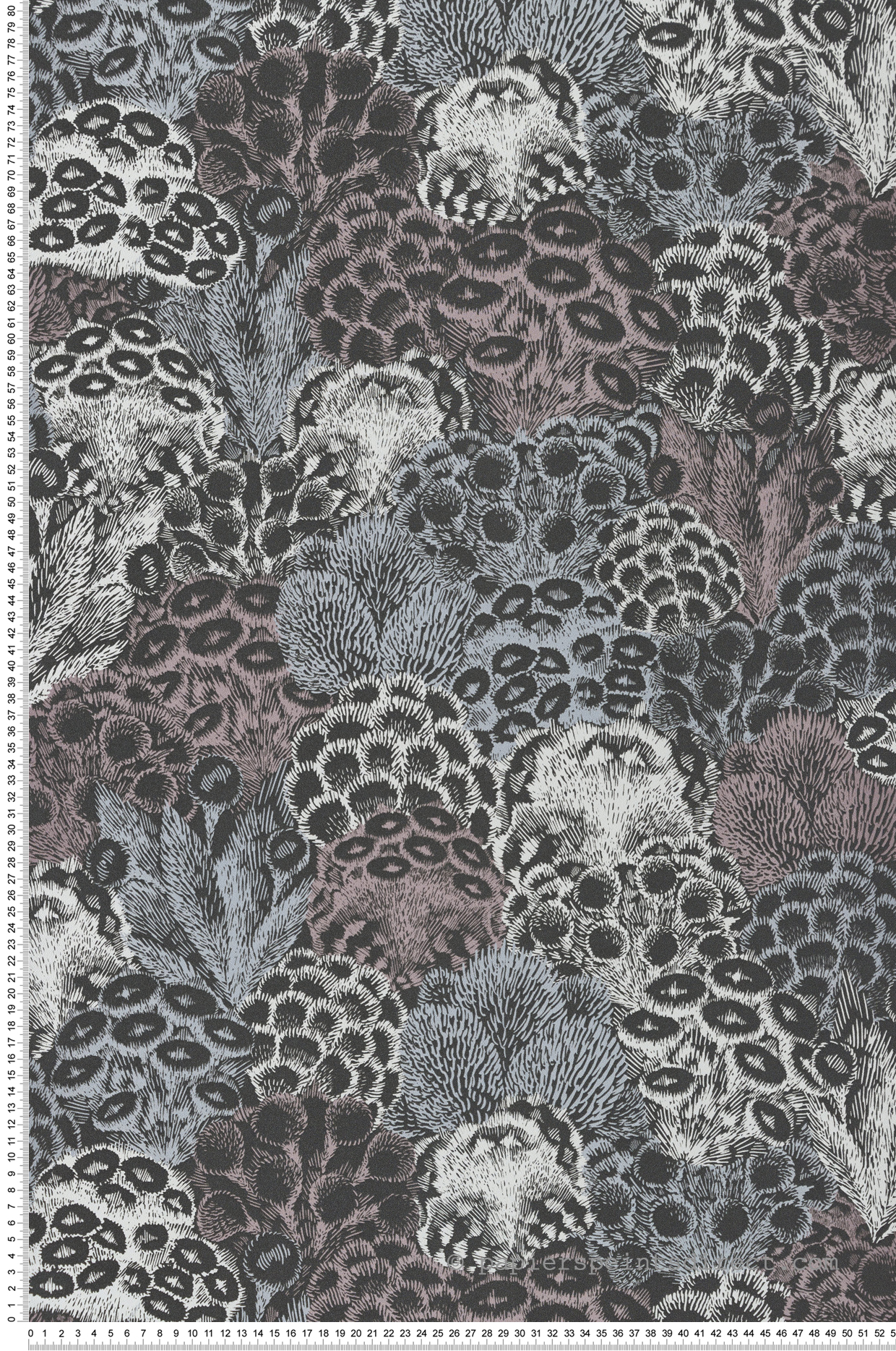 Papier peint Coraux Marins noir parme bleu - Cuisines & Bains de Lutèce | Réf. LTC-51231419