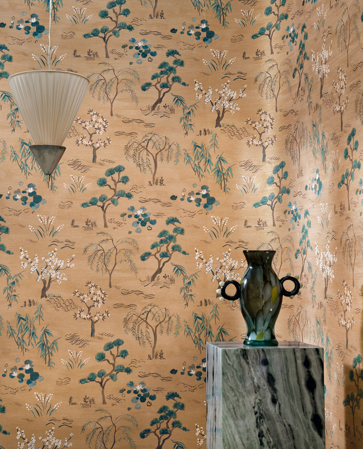 Papier peint Nature Japonisante Légendes doré - Légendes de Casamance AMB | Réf. CAS-70000202
