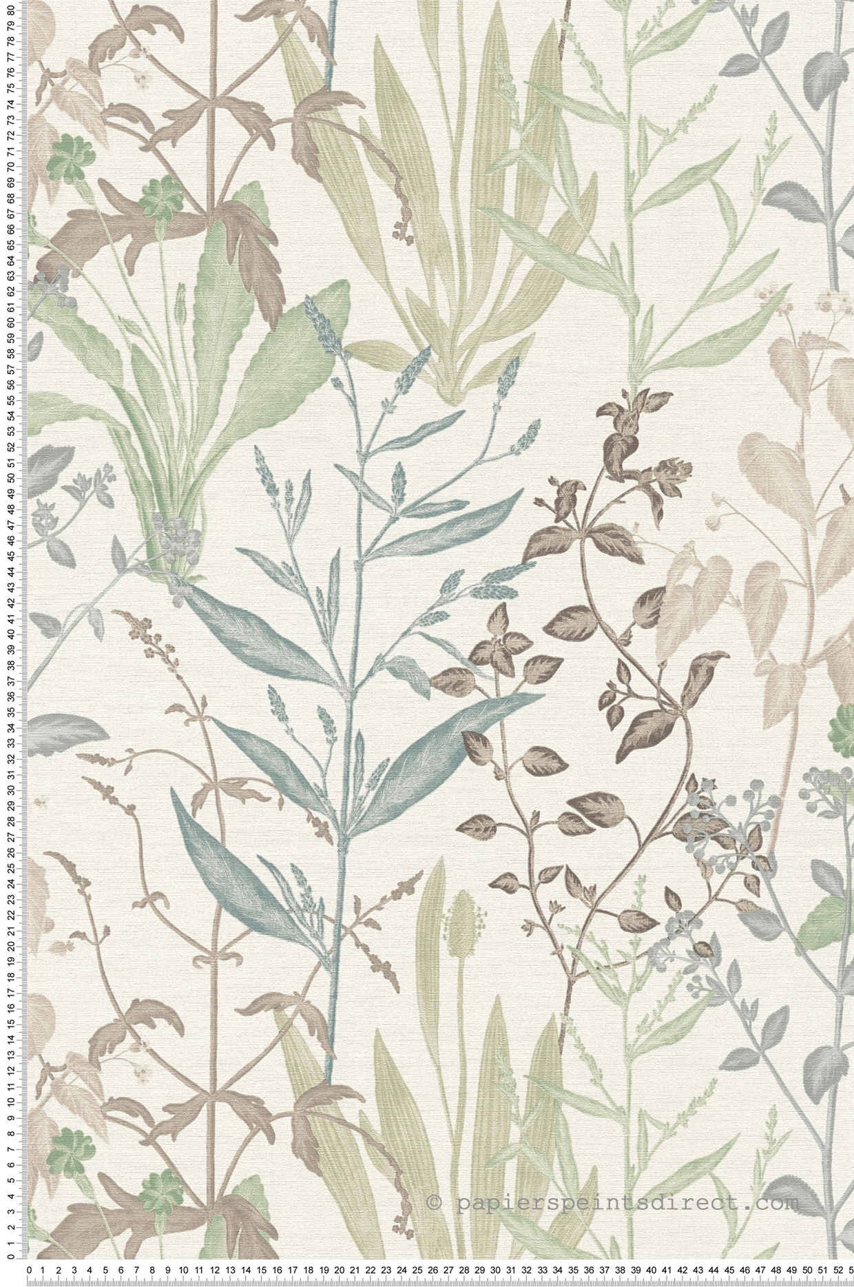 Papier peint Botanique Aquarelle Herbes vert amande - Vibes & Styles d'A.S. Création | Réf. AS-790092