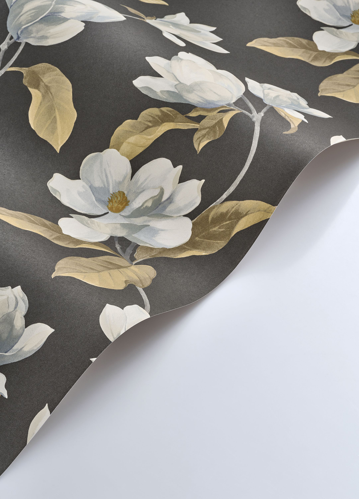 Papier peint Brume de Magnolia noir fusain - Le Beau Jardin de Casadéco VAGUE | Réf. BJAR202549595