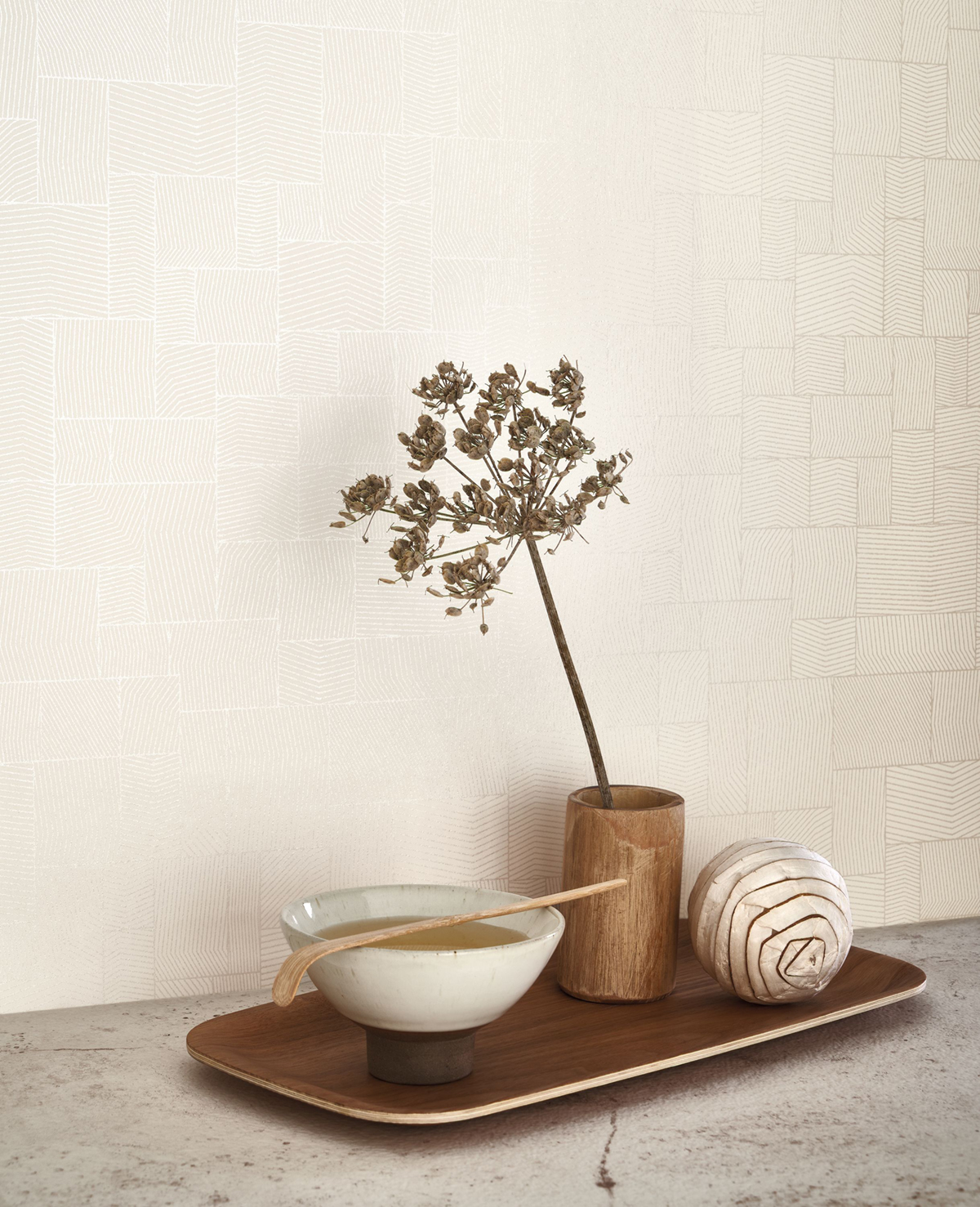 Papier peint Kensai blanc argenté - Kyoto de Casadéco | Réf. KYTO88760054