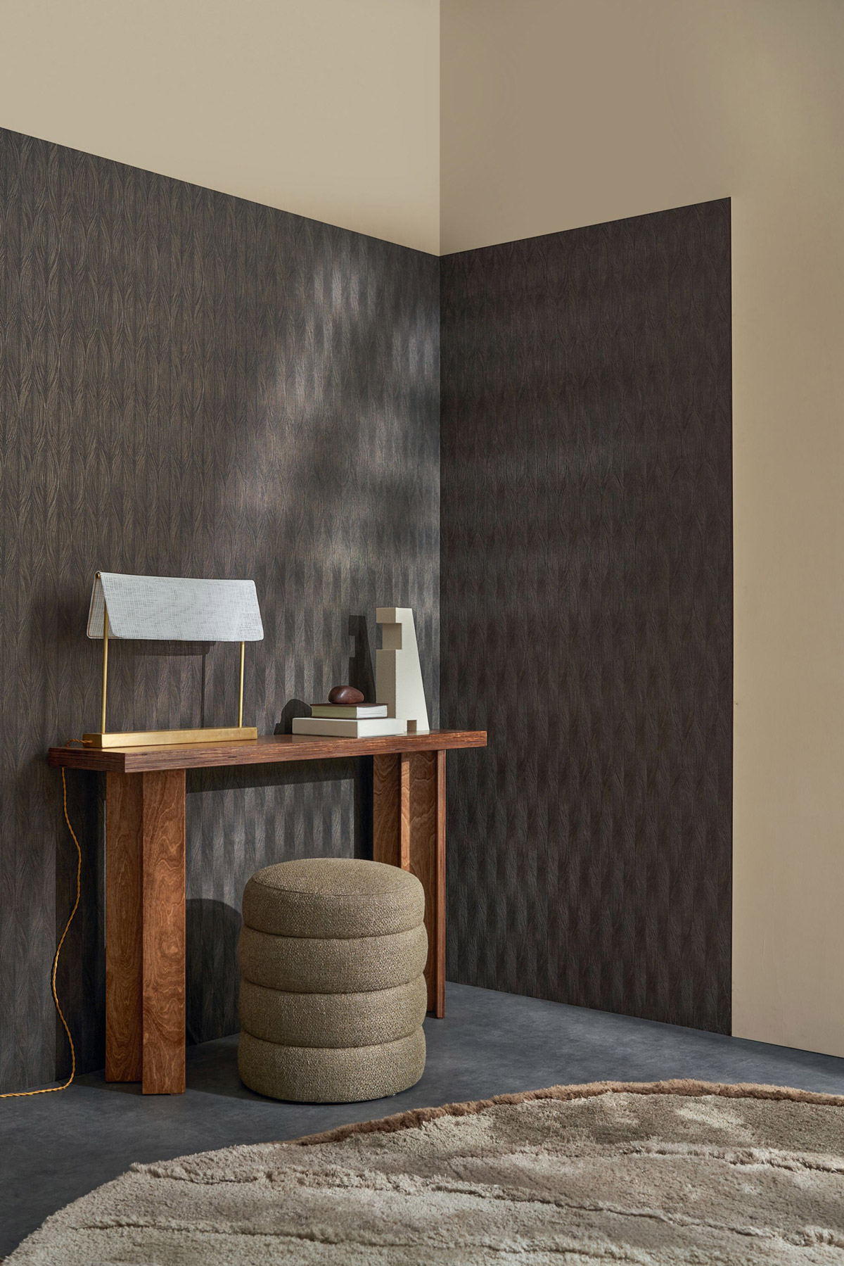 Papier peint Vagues Keramos ébène doré - Cérame de Casamance | Réf. CAS-76113262