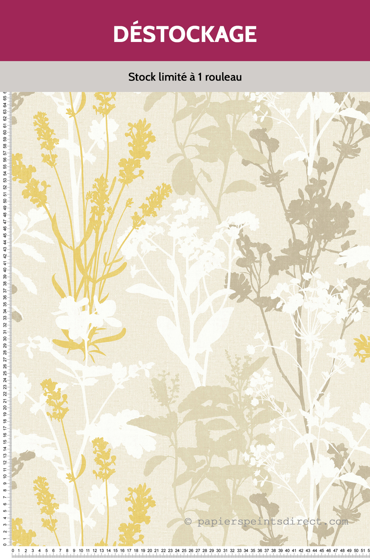 Papier Peint Destockage - Fleur sauvage jaune