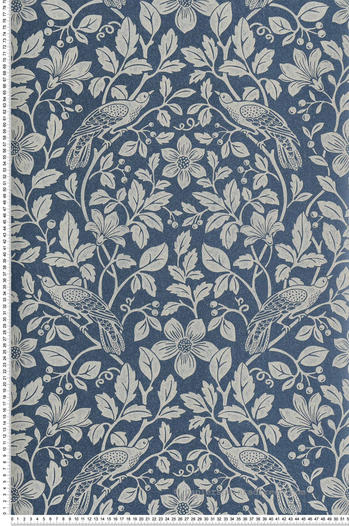 Papier peint Oiseau Floral Marlow bleu marine - Beaux Arts de Lutèce | Réf. LTC-M1818