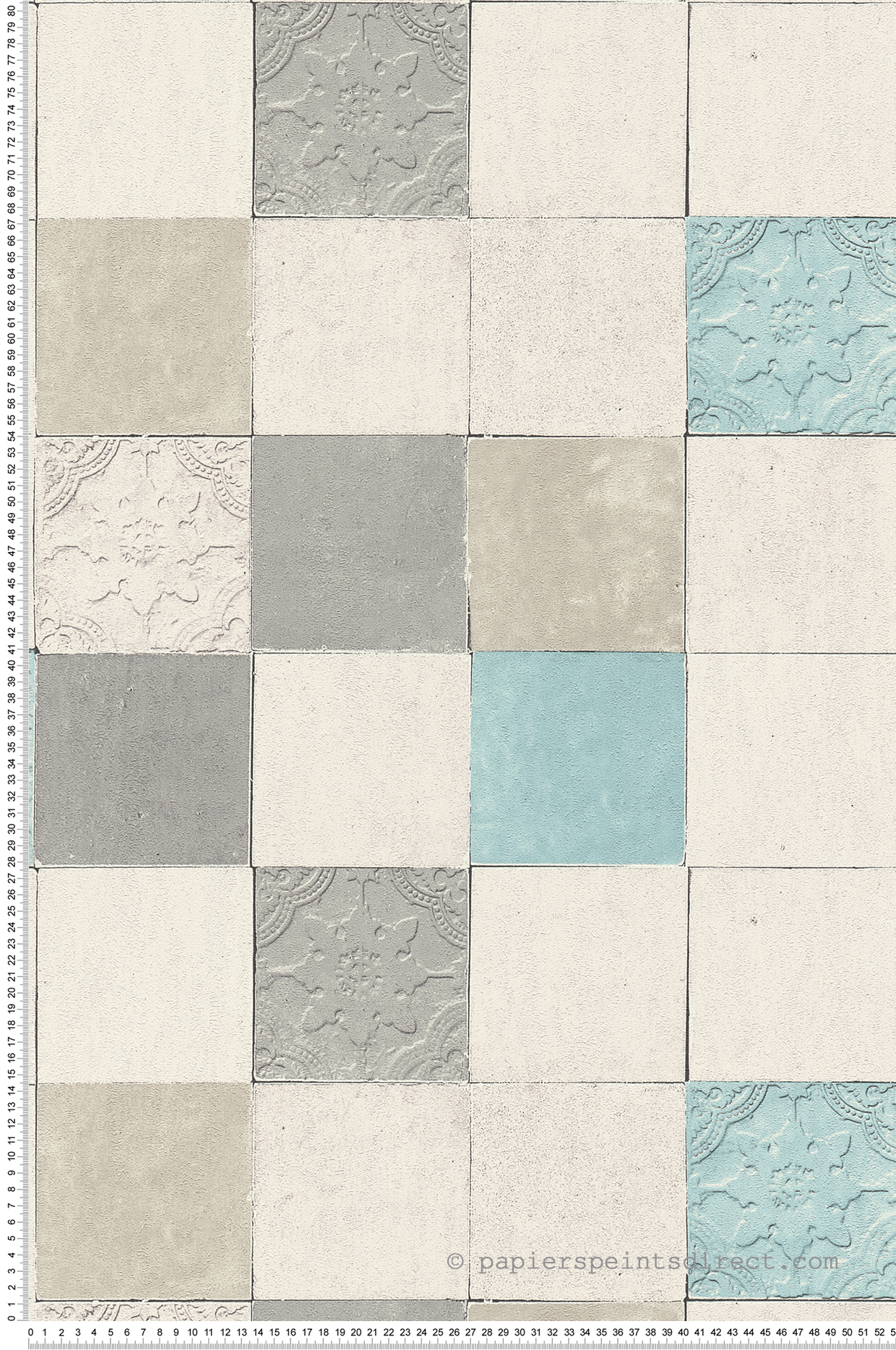 Papier peint Carreaux de ciment gris ciel - New Walls d'AS Création | Réf. SP15259