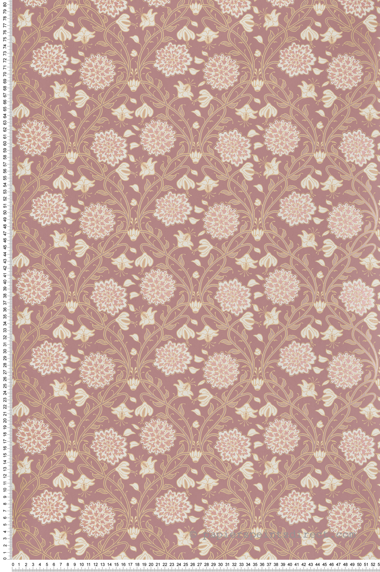 Papier peint Médaillon Baroque Tinkerbell vieux rose - Demeures de Montecolino | Réf. MC-650522