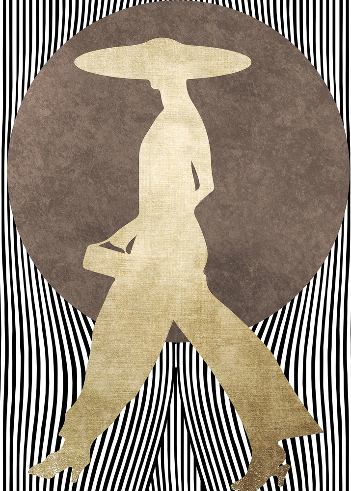 Papier peint panoramique Graphique La Madame Noir - Référence DD119961 - Intissé 200g/m2 - Standard 200 x 280