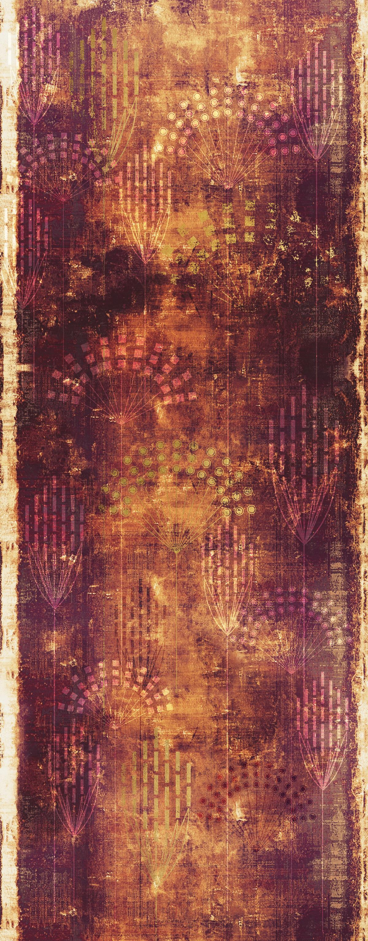 Papier peint panoramique Fleurs ethnique chaud - Tribeca de Montecolino | Réf. MC-DD114649