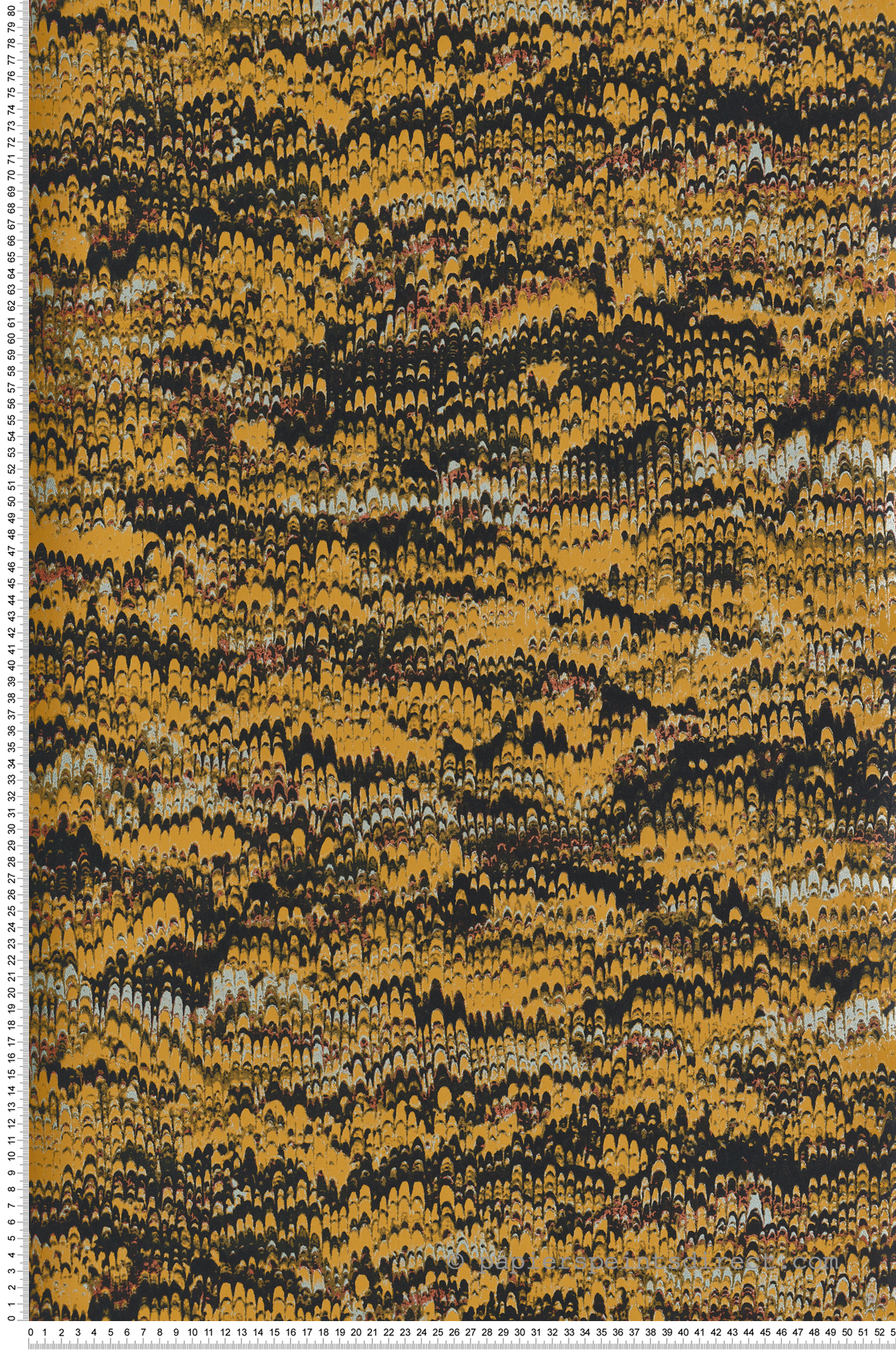 Papier peint Abstrait Ethnique Eduardo moutarde métallisé - Havana de Masureel | Réf. MAS-HAV801