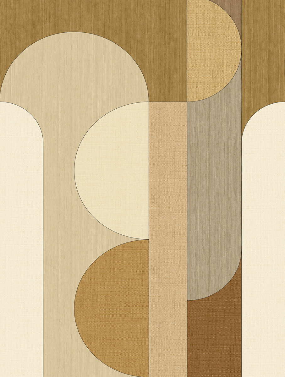 Papier peint panoramique Tissage Graphique beige M 212 X 280 - Matières de Casélio | Réf. MMT106032026