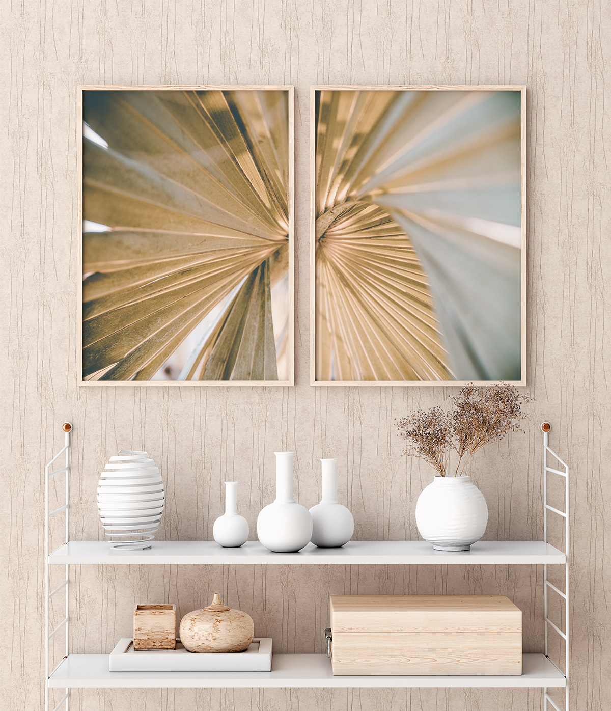 Papier peint Plante Graminée blanc et gris irisé - Hygge d'A.S. Création | Réf. SP15760