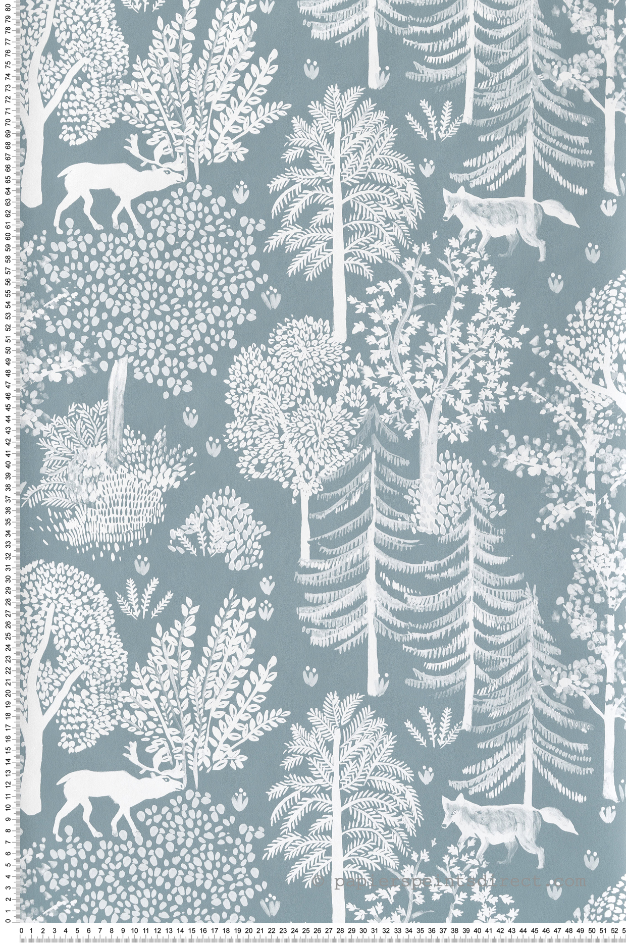 Papier peint Renard en Forêt bleu - La Forêt de Casélio | Réf. FRT102936033