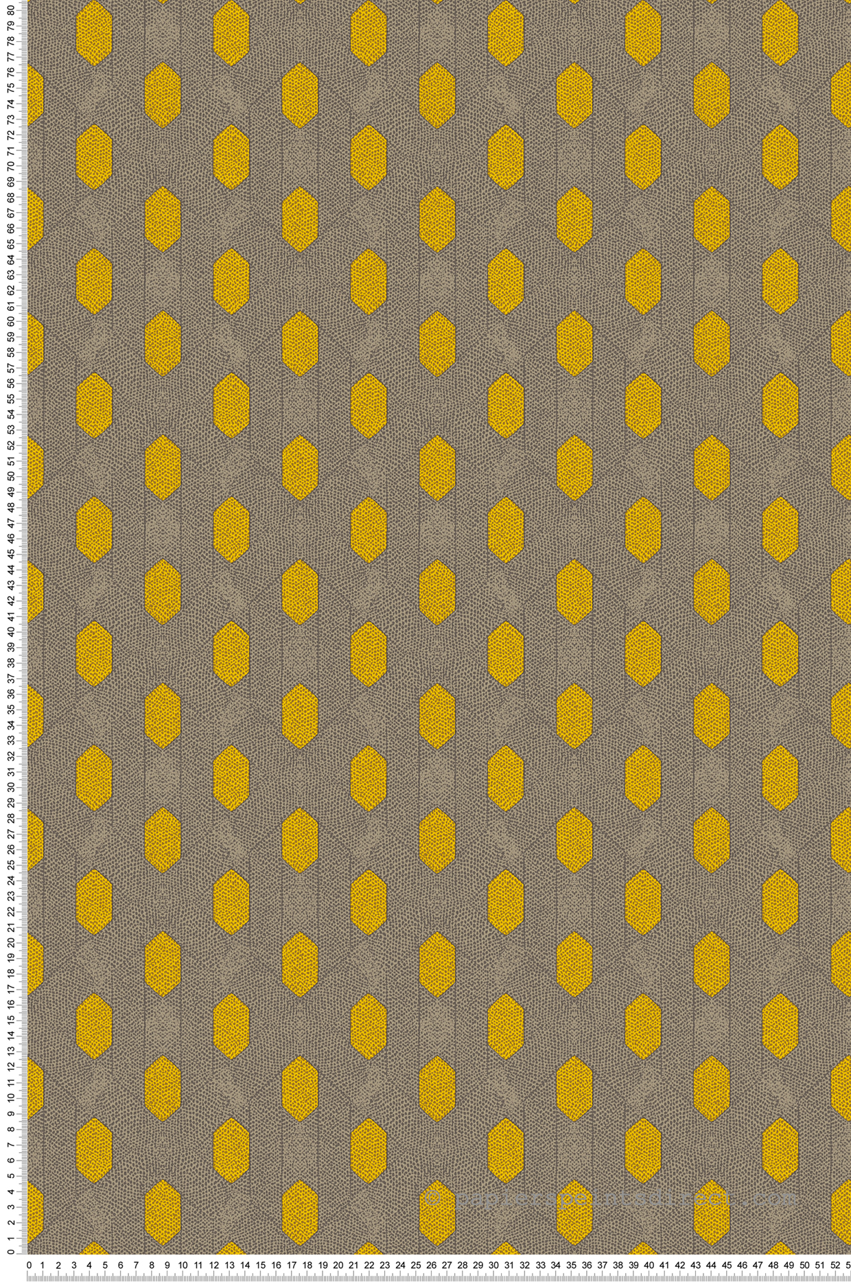 Papier peint ethnique Graphique tacheté taupe/jaune - Tribeca de Montecolino | Réf. MC-36973-2