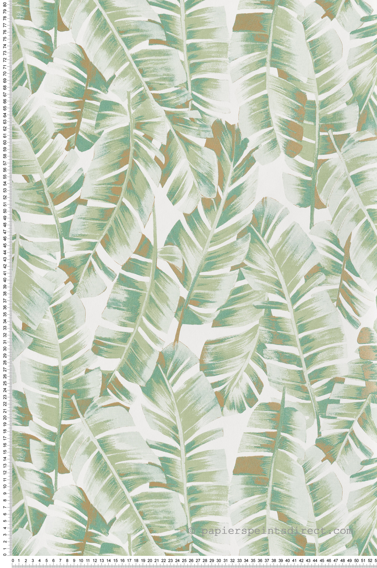 Papier peint Feuille Palme Folium vert et doré - Botanica de Casadéco | Réf. BOTA85947340