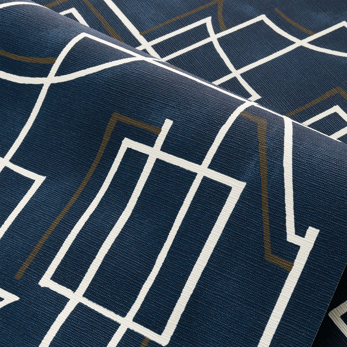 Papier peint Trait Graphique Alexander bleu marine - Mouvements de Casamance | Réf. CAS-76021732