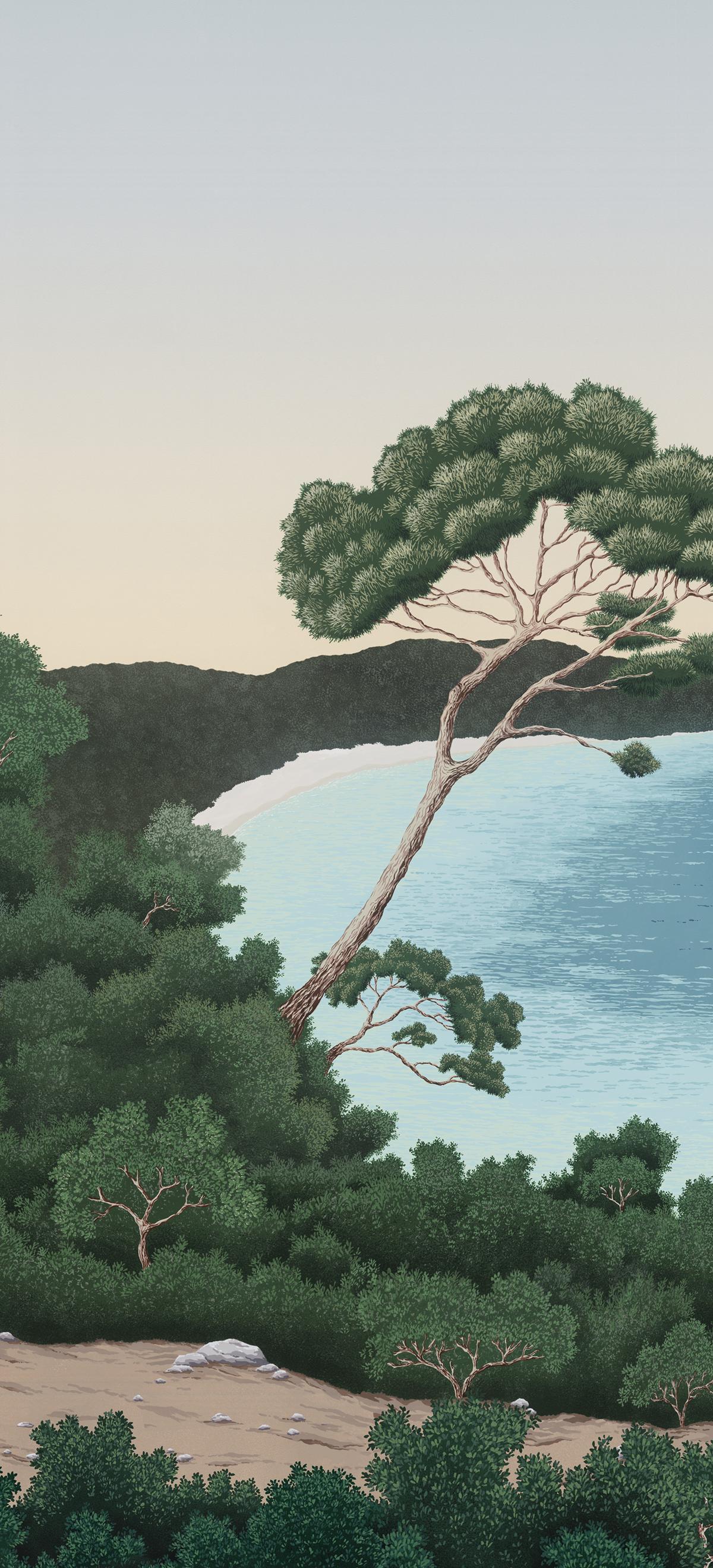 Papier peint panoramique Paysage Marin Port-Cros Original A - 1/2/3 - Isidore Leroy