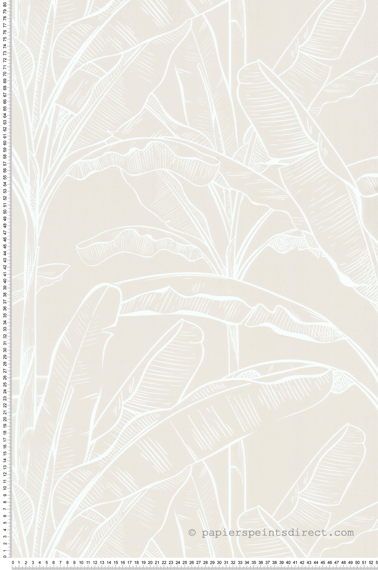 Papier peint Feuille Bananier beige rosé nacré - Les Essentiels de Lutèce | Réf. LTC-11250806