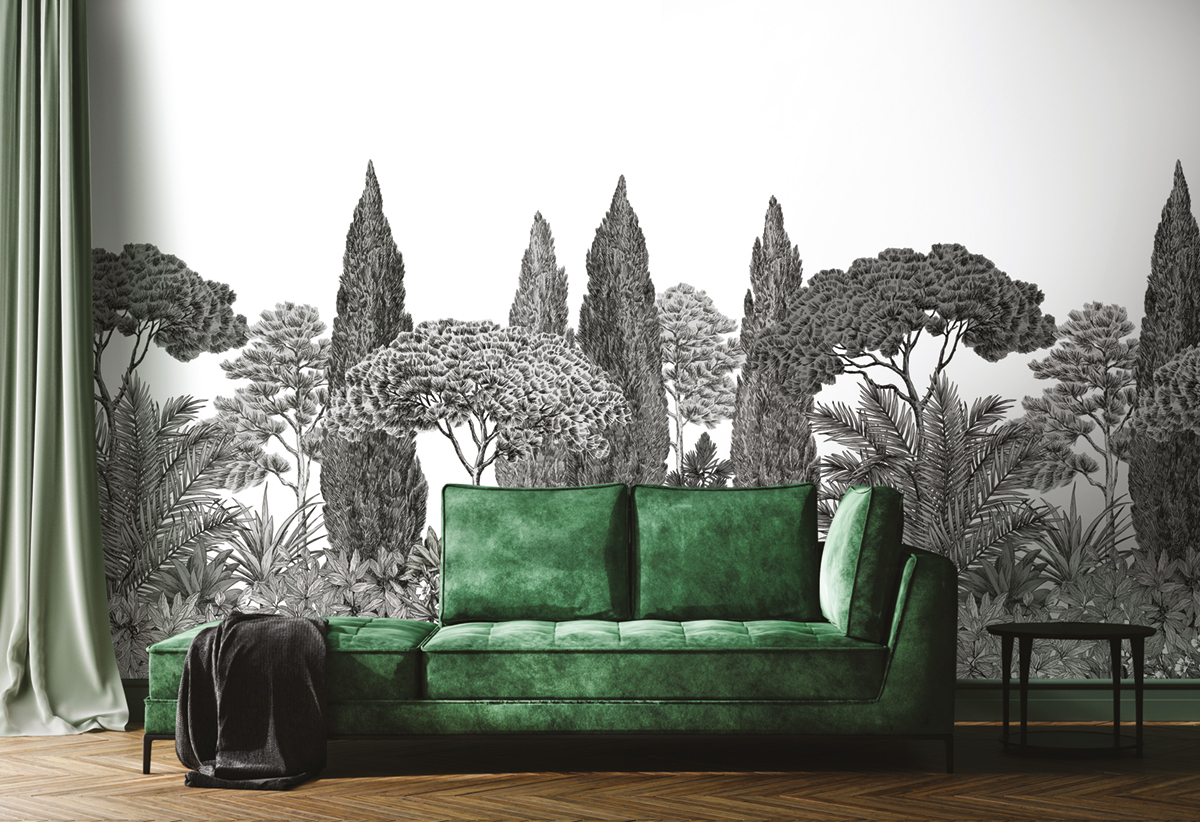 Papier peint panoramique Riviera Grisaille A - 1/2/3 - Isidore Leroy AMB