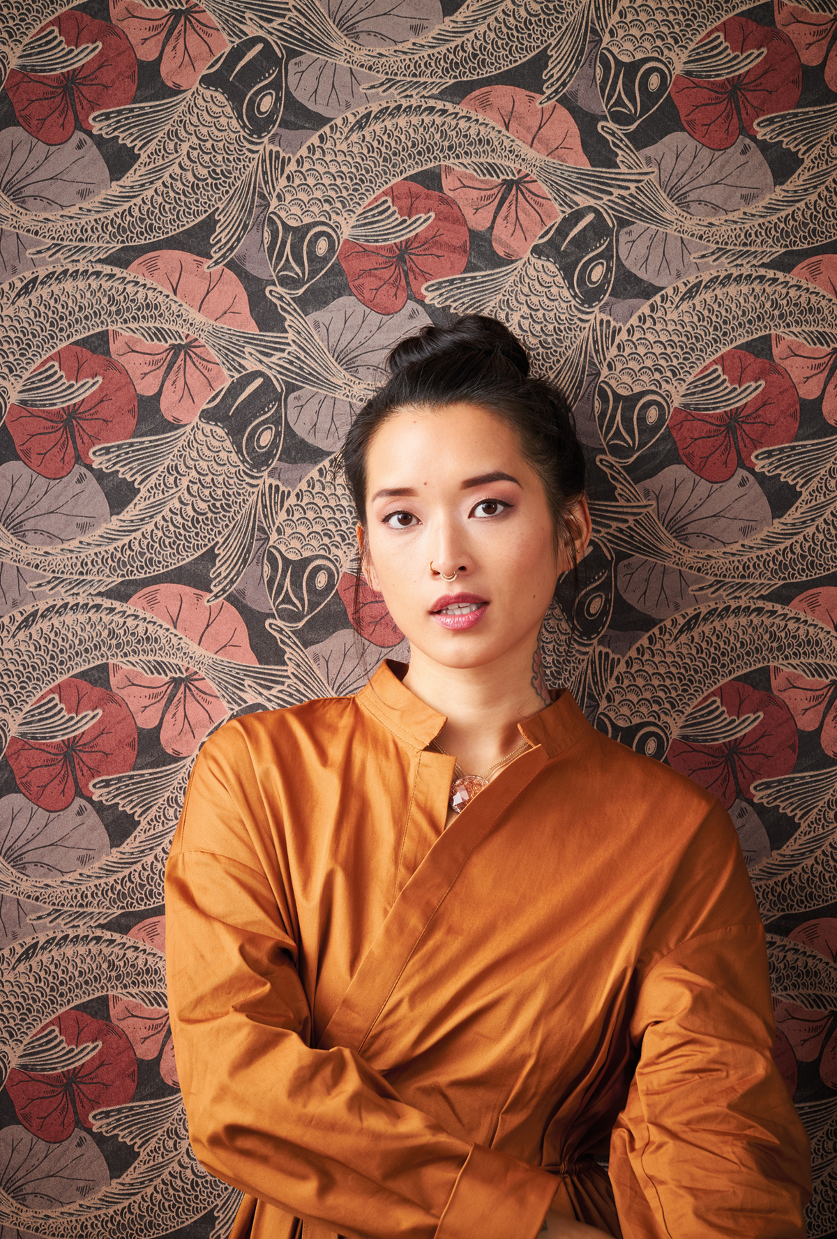 Papier peint Poisson Carpe Koï rouge - Metropolitan Stories 2 d'AS Création | Réf. SP15486