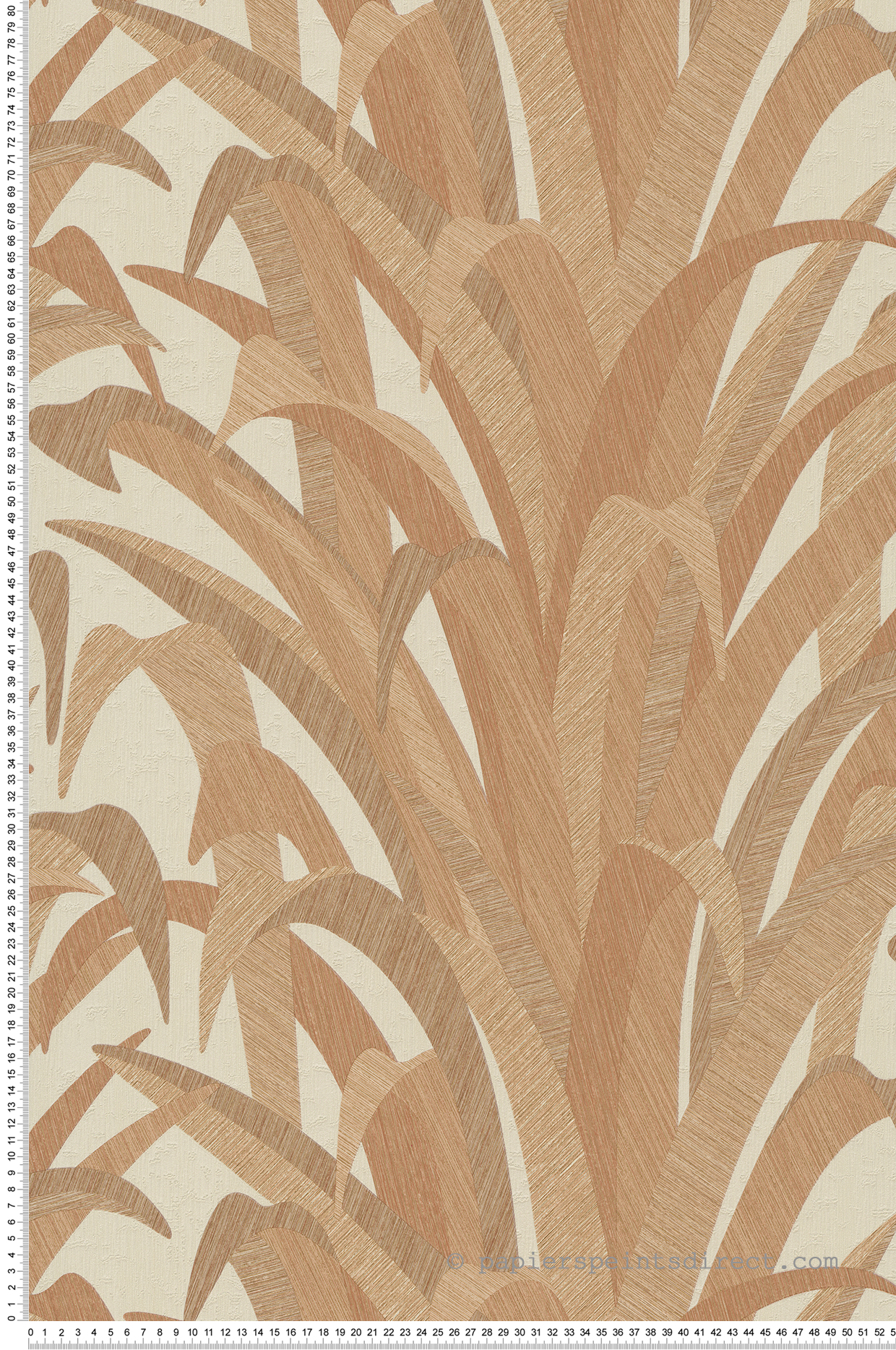 Papier peint Herbe Feuillage marron écru métallisé - Santal de Montecolino | Réf. MC-CU3011