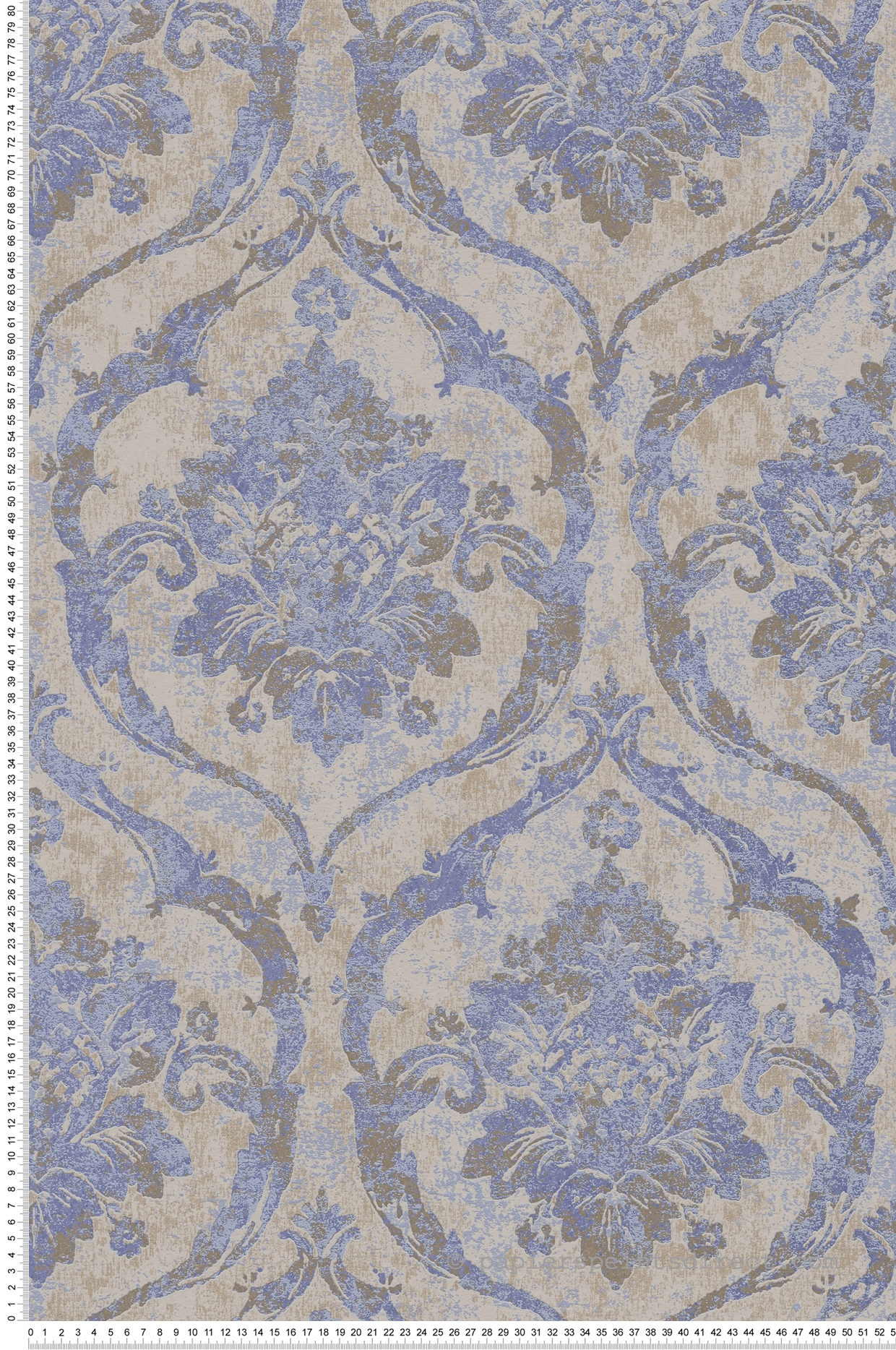 Papier peint Damassé Classique bleu doré - Vibes & Styles d'A.S. Création | Réf. AS-790191