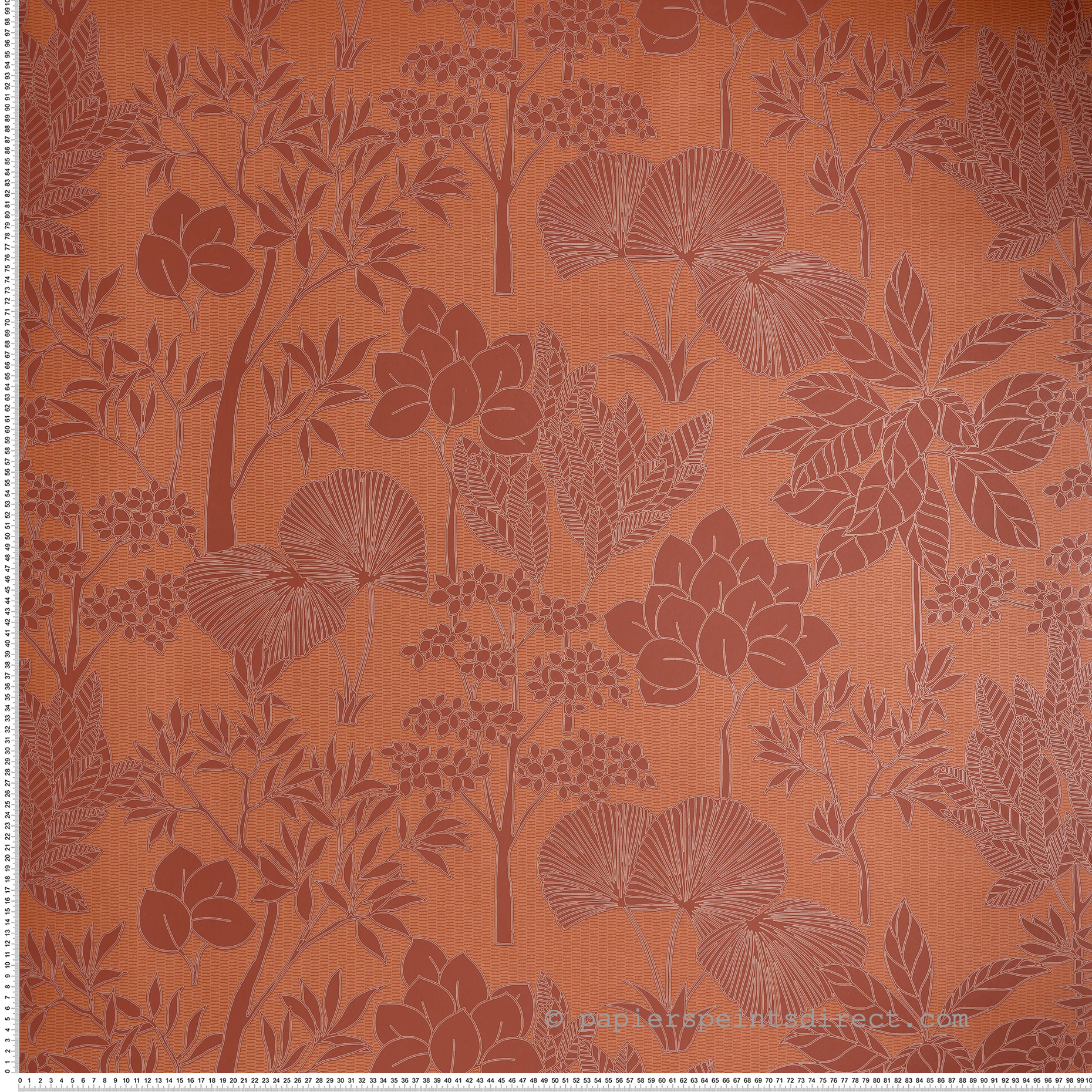 Papier peint Jardin Exotique Inara orange brûlé - Tressora de Casamance | Réf. CAS-76900814