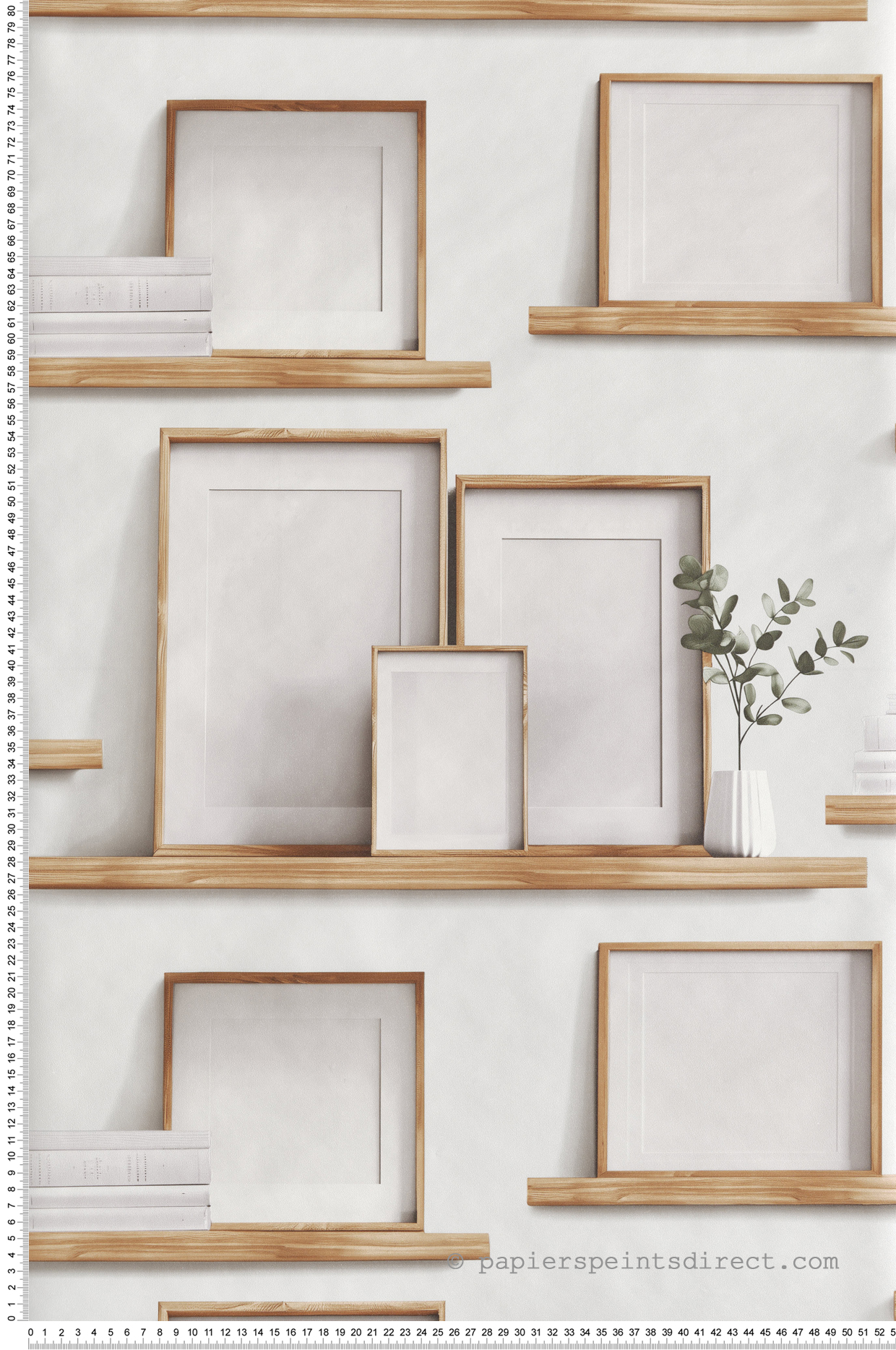 Papier Peint Étagère Cadre Photo blanc cassé - Illusion d'Ugépa | Réf. UGP-M89207