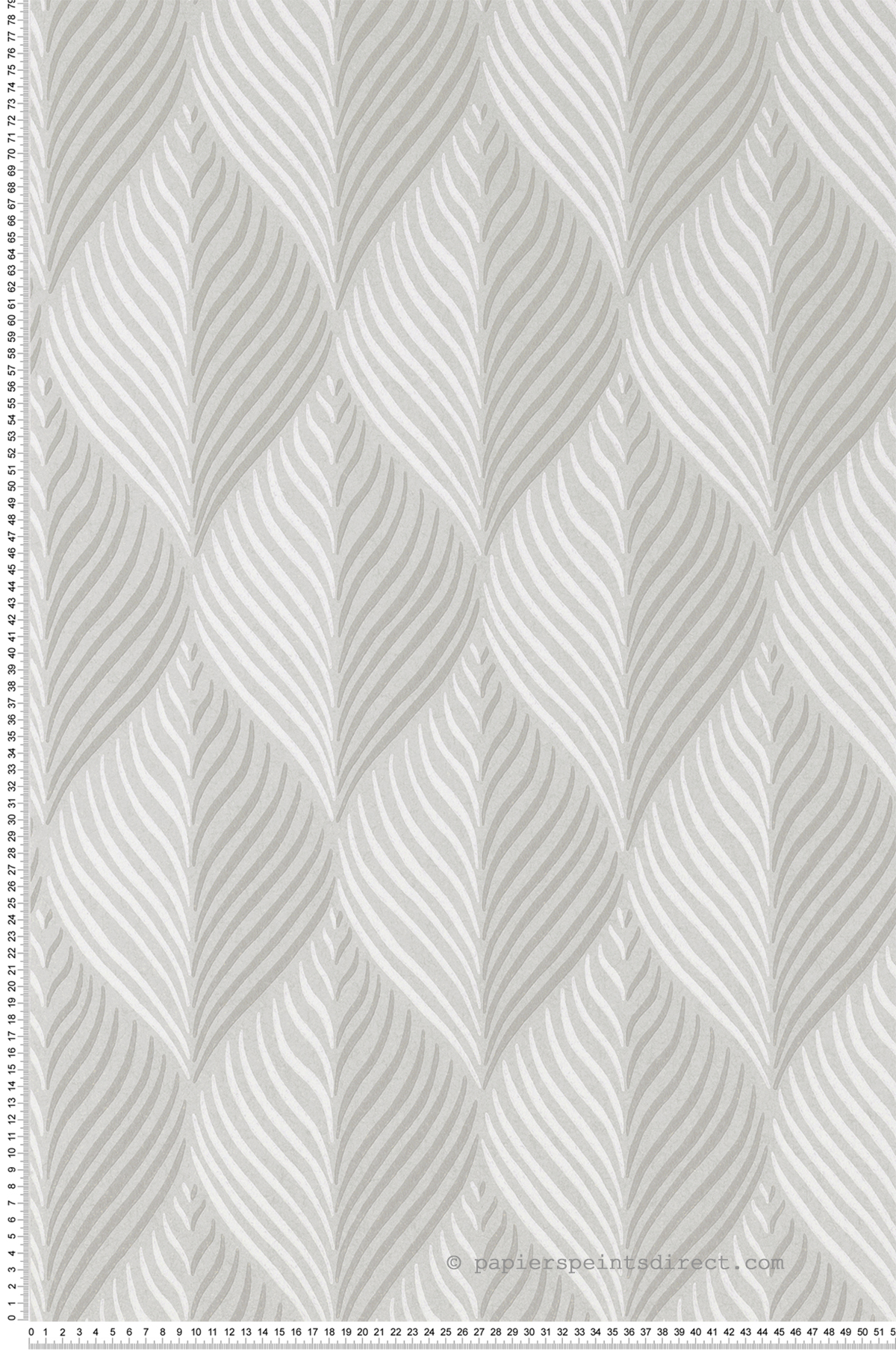 Papier peint Feuille Vintage Bonnelles gris - Les Indiennes de Nina Campbell | Réf. OSB-NCW4352-01
