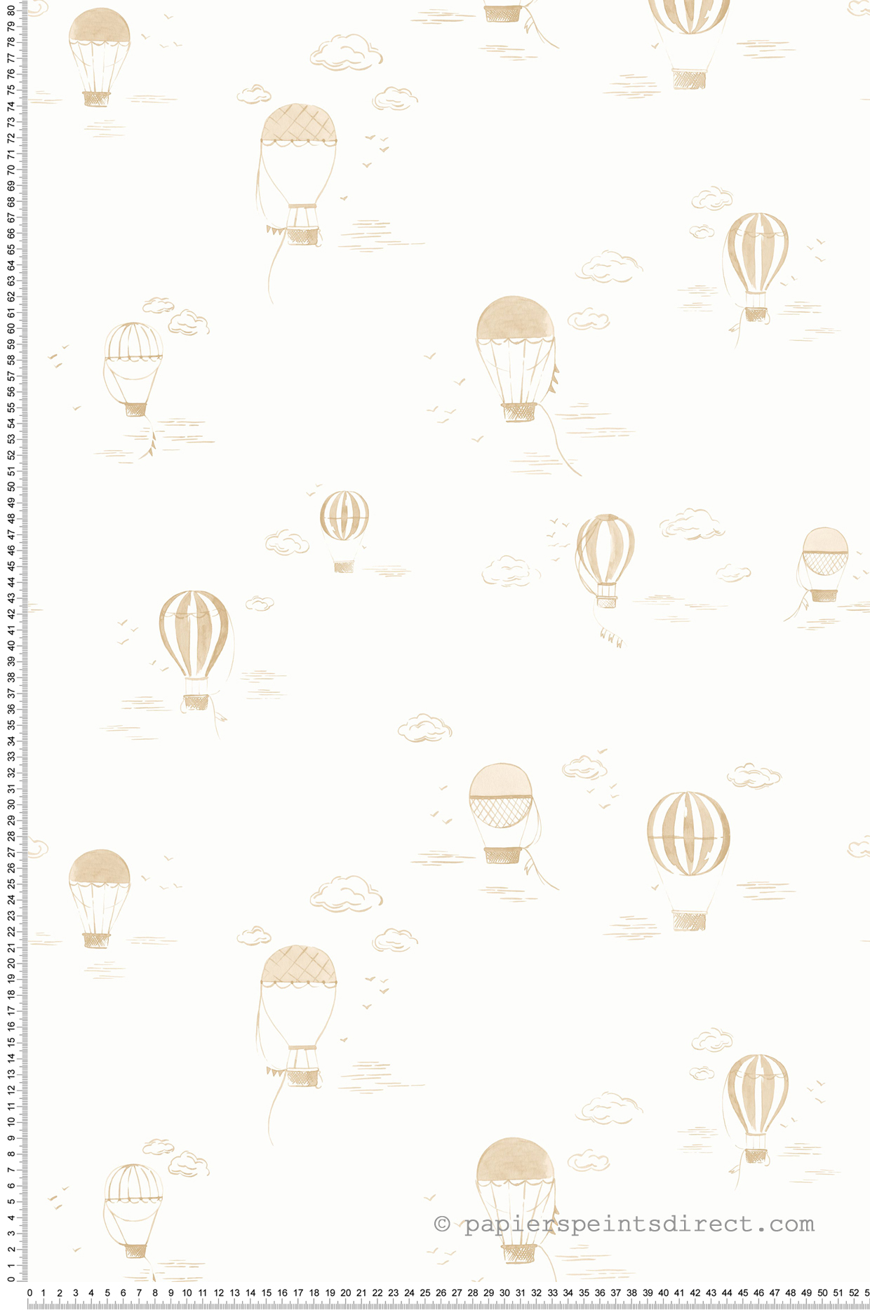 Papier peint Montgolfière Balloons in the Clouds camel - Once Upon A Time 2 de Casadéco | Réf. OUTD200851441