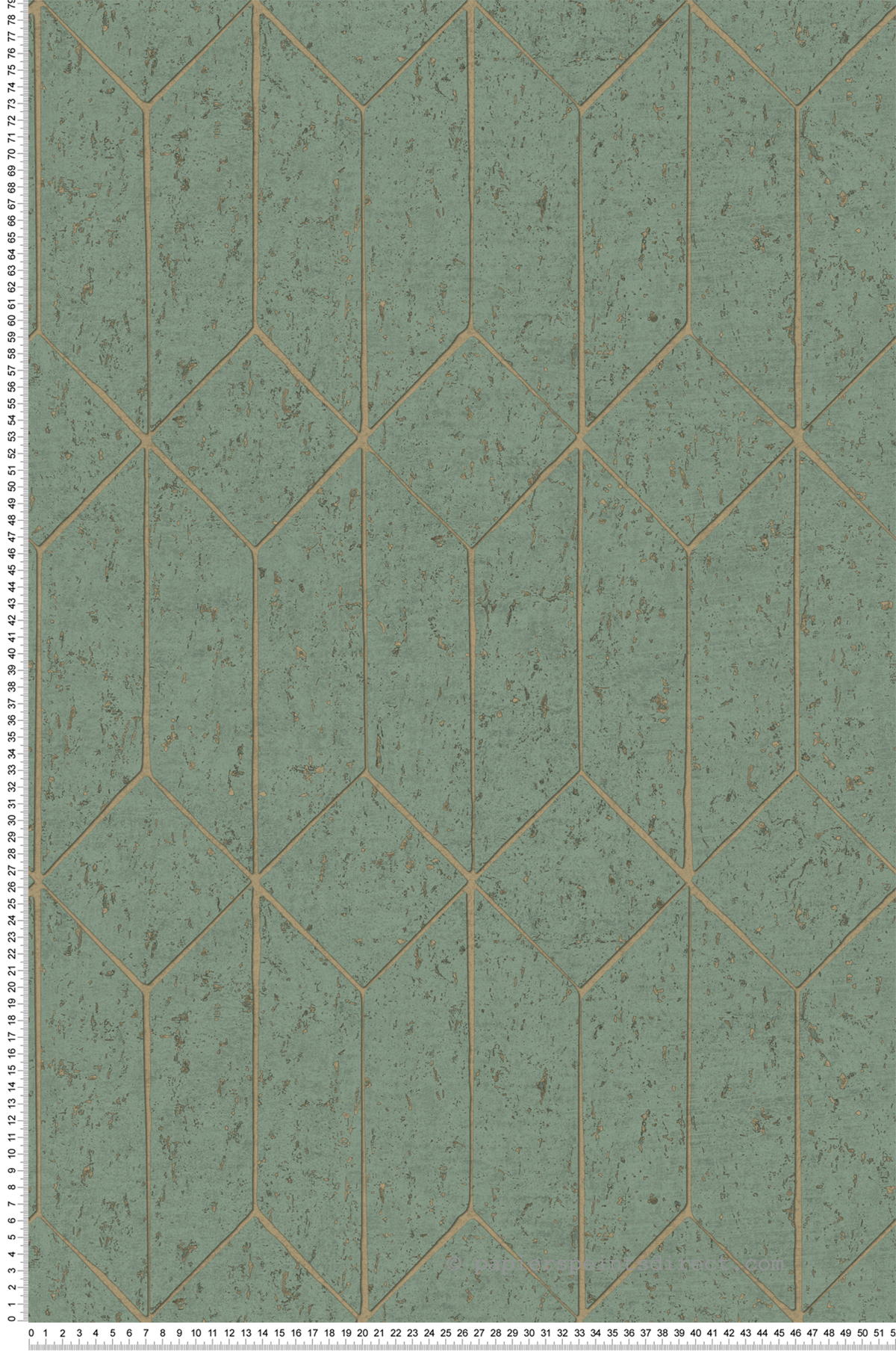 Papier peint Liège Géométrique Hayden vert sauge doré - Harry de Lutèce | Réf. LTC-DL26704