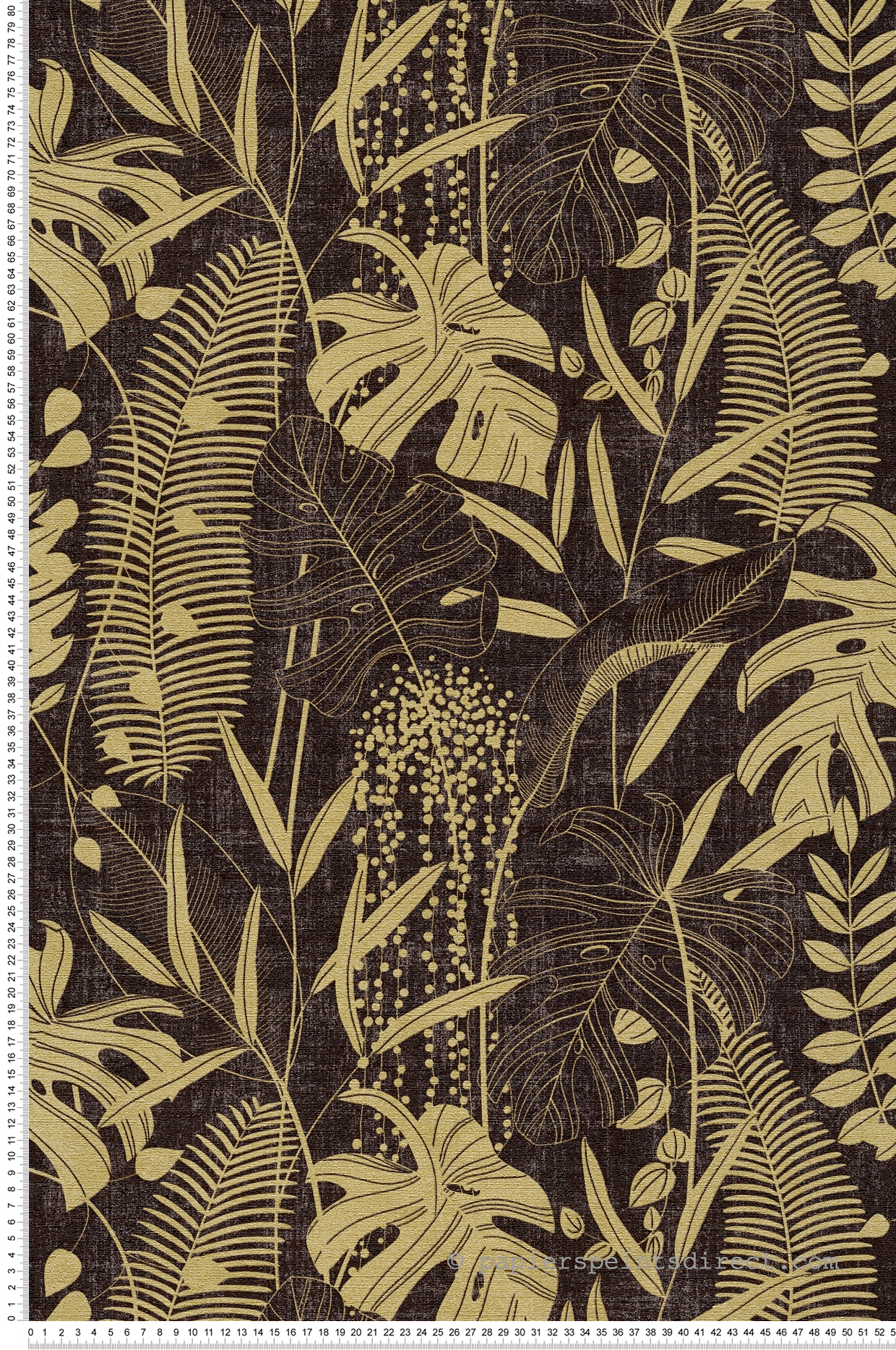 Papier peint Nature Palm Leaves doré noir - Cuba 2 d'A.S. Création | Réf. AS-791643